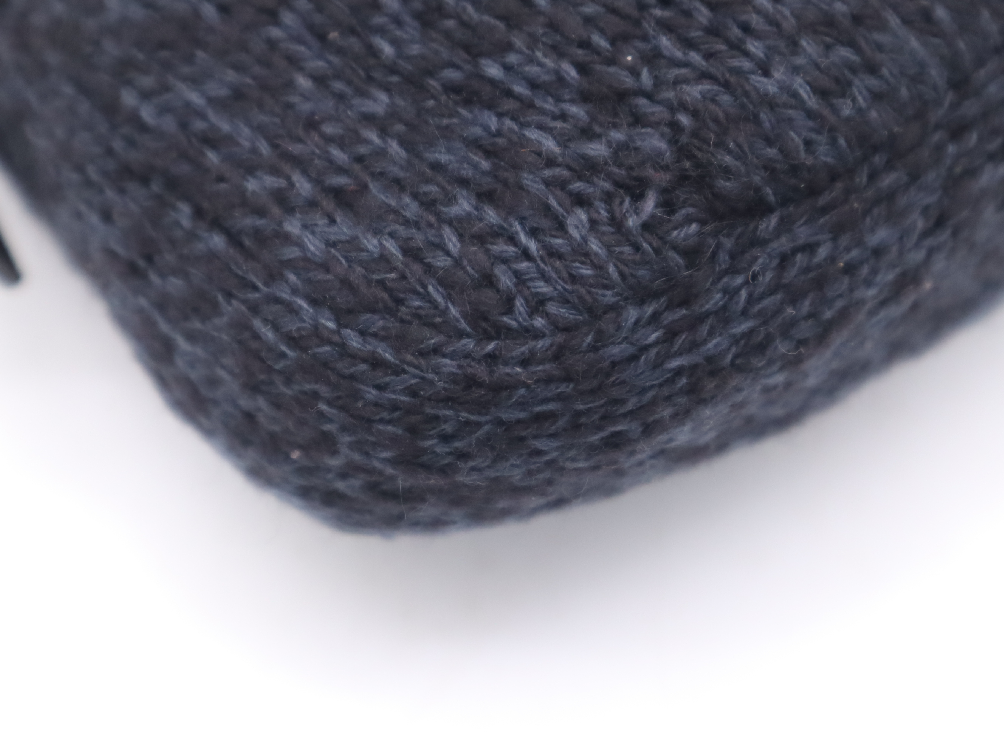 Wool/Leather Mamma Bucket Navy Black Handbag — view 11