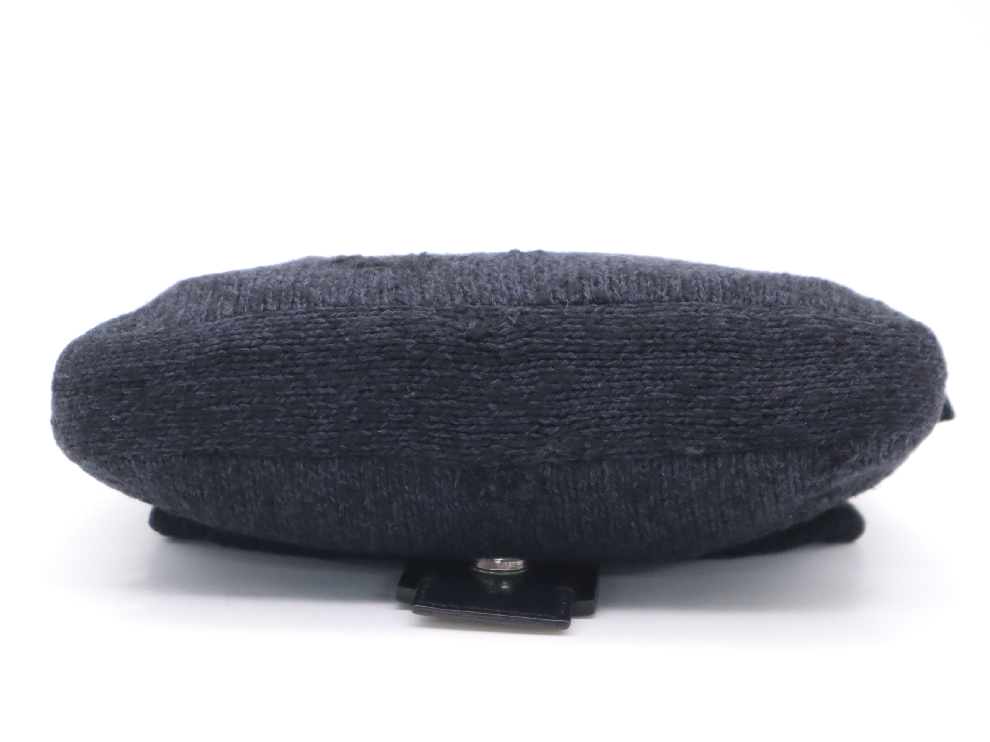 Wool/Leather Mamma Bucket Navy Black Handbag — view 4
