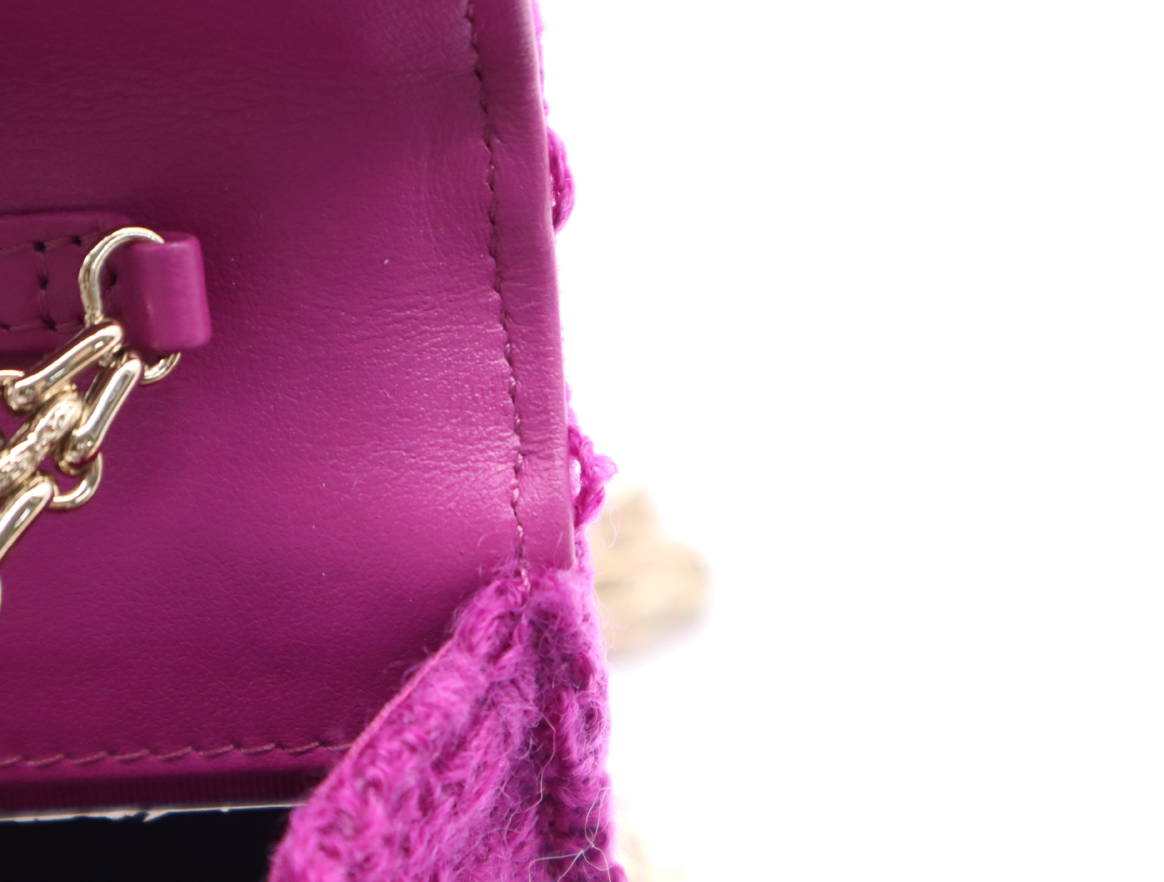 Tweed Chain Wallet, Small Flap, Small Chain, Gold Hardware, Purple, Seal, 29080523, Shoulder Bag — view 13