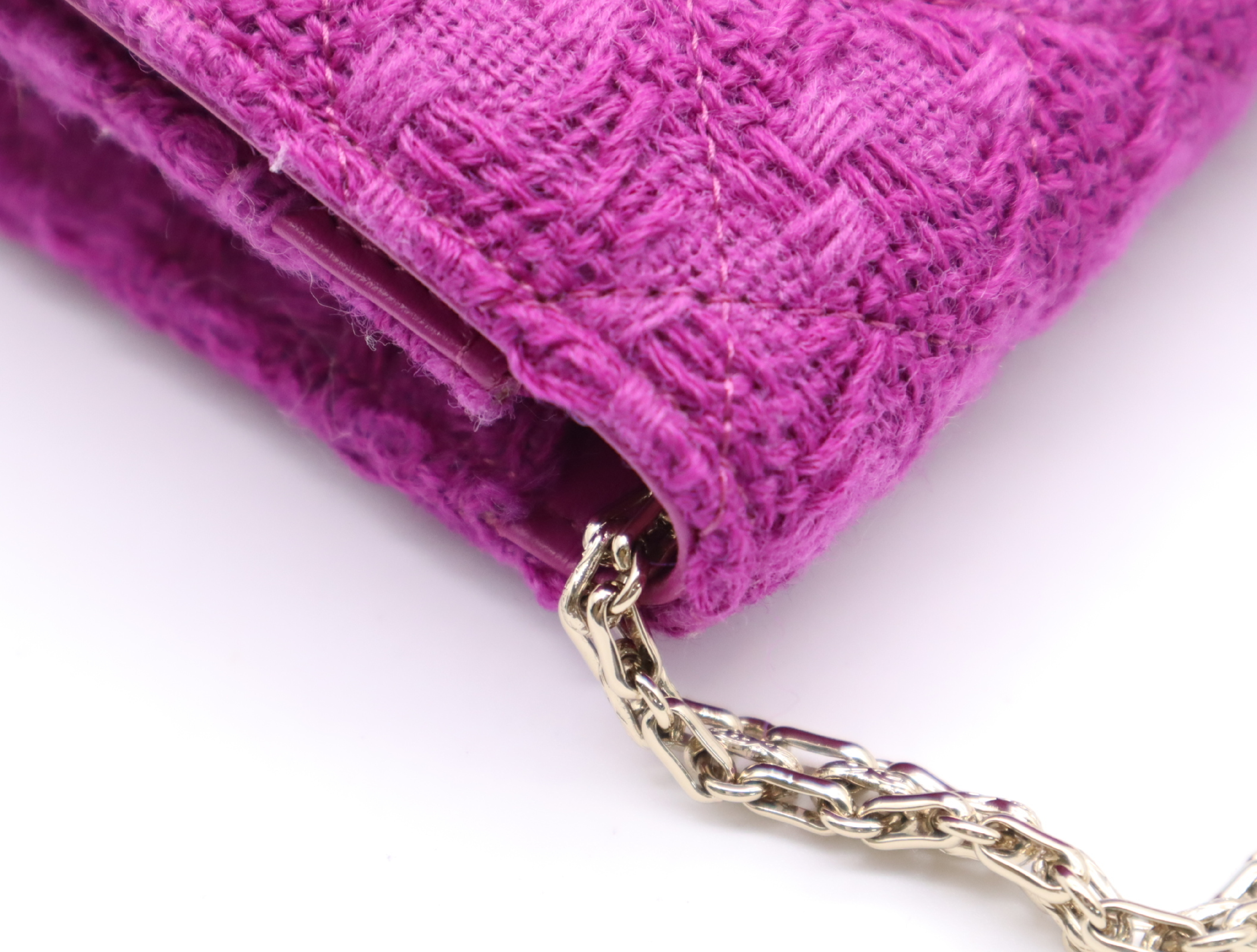 Tweed Chain Wallet, Small Flap, Small Chain, Gold Hardware, Purple, Seal, 29080523, Shoulder Bag — view 8