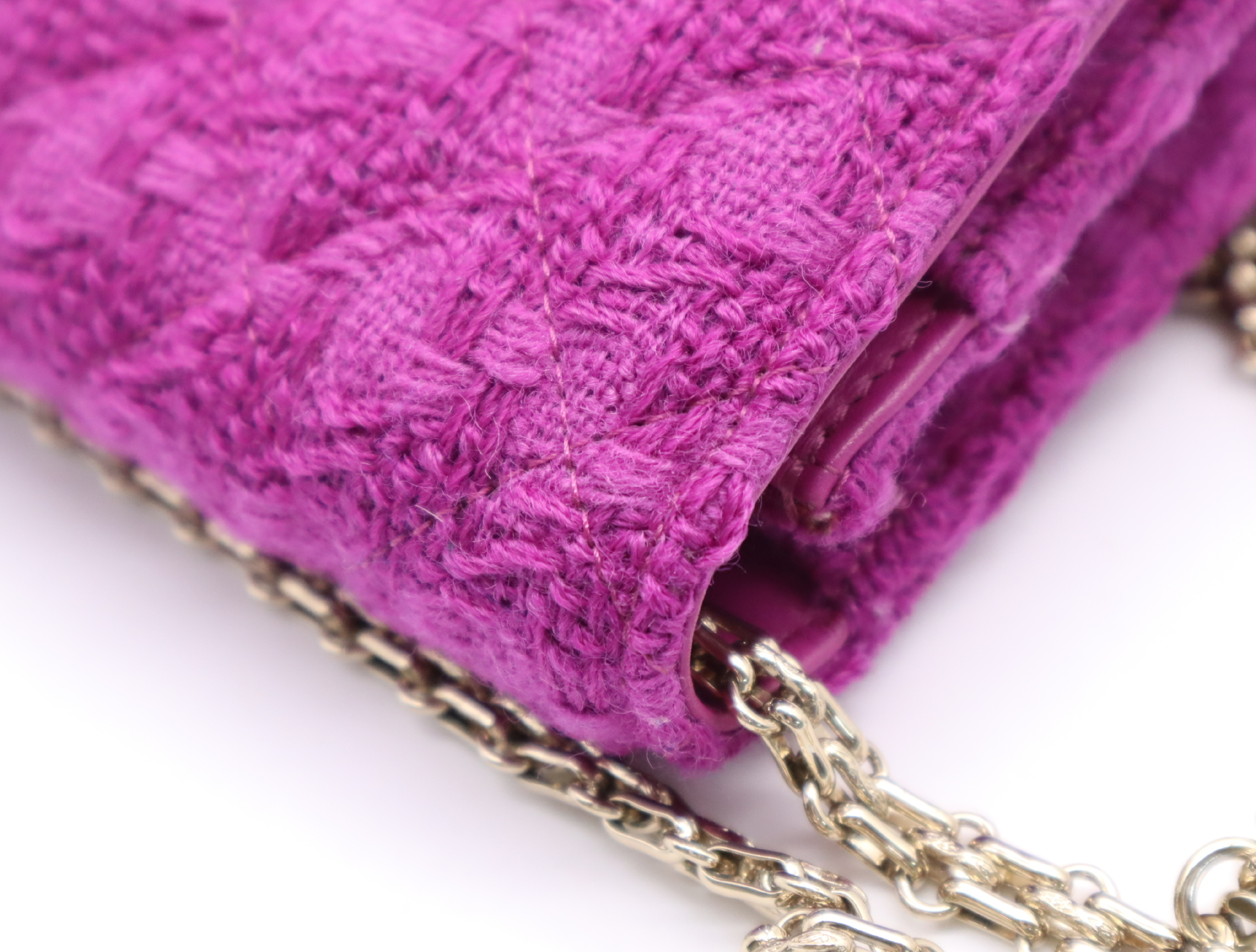Tweed Chain Wallet, Small Flap, Small Chain, Gold Hardware, Purple, Seal, 29080523, Shoulder Bag — view 9