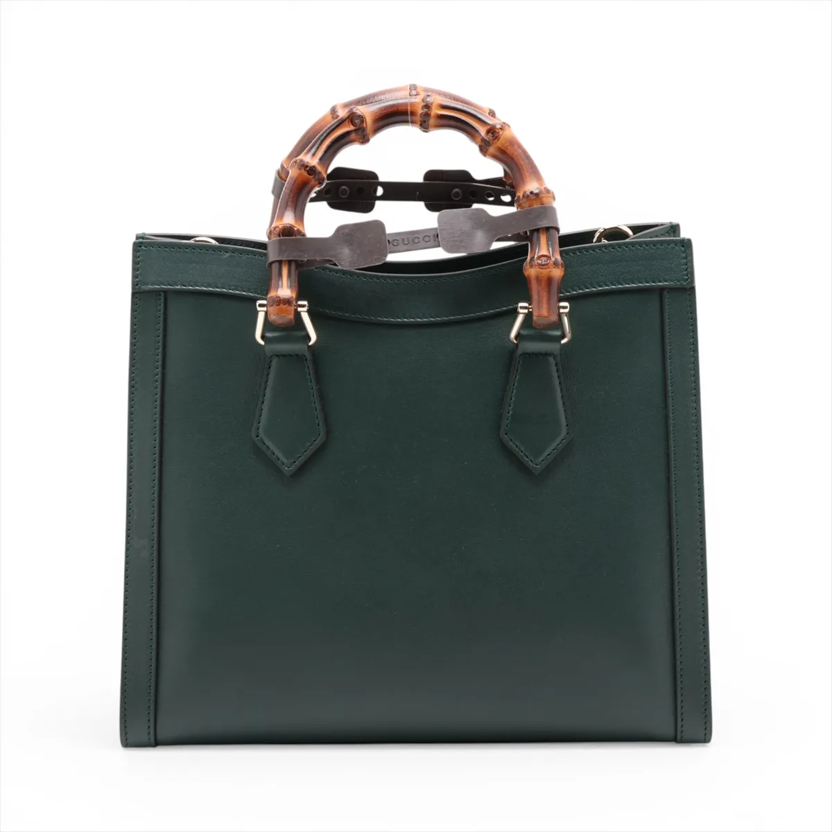 Bamboo Diana Leather 2-Way Handbag, Green, 853226 — view 2