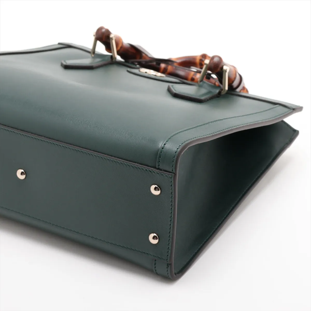 Bamboo Diana Leather 2-Way Handbag, Green, 853226 — view 3