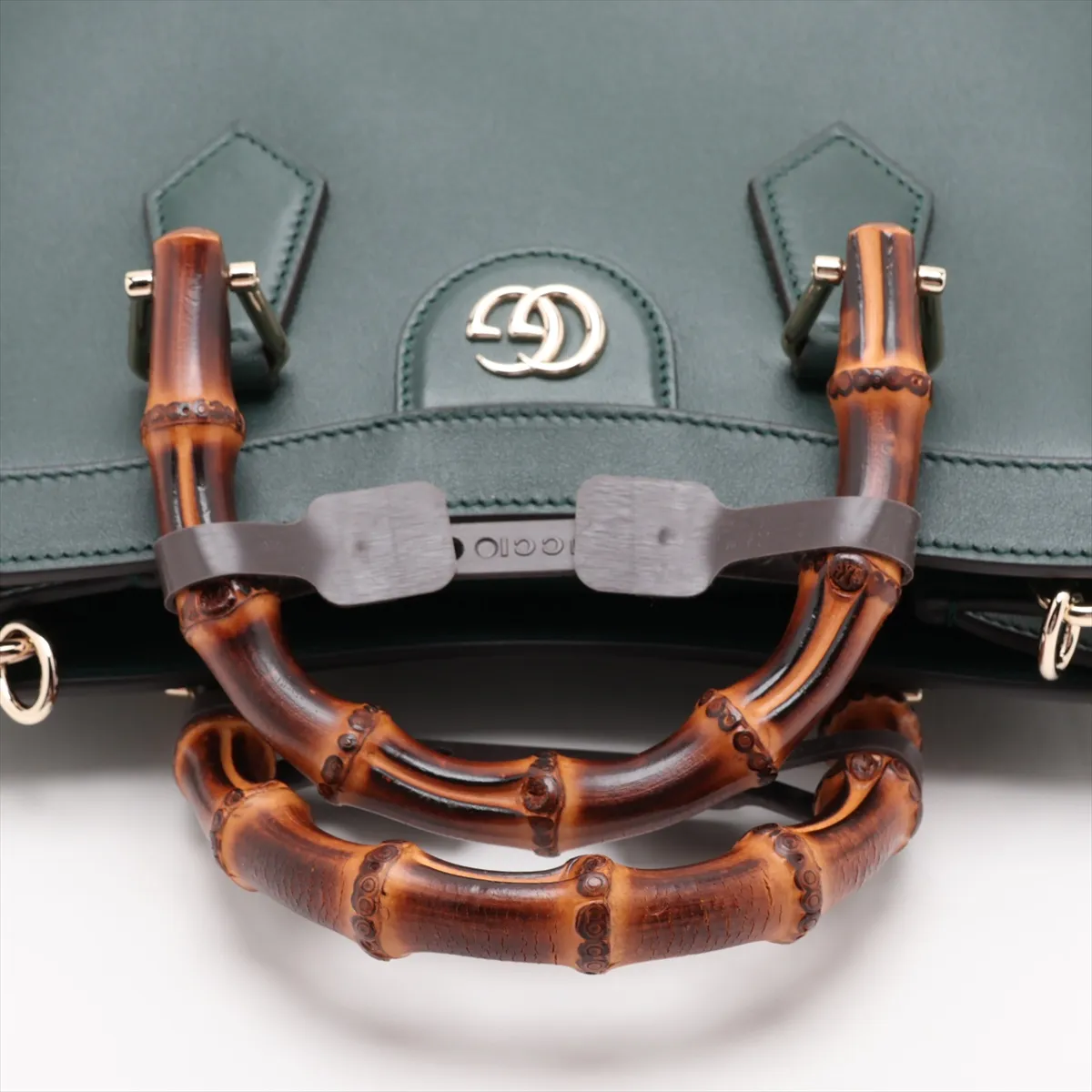 Bamboo Diana Leather 2-Way Handbag, Green, 853226 — view 5