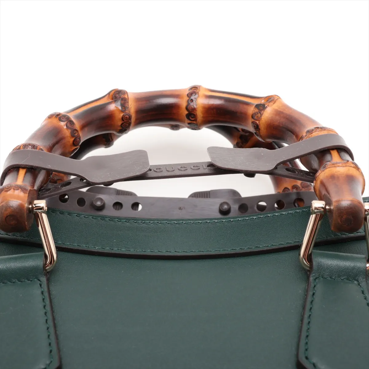 Bamboo Diana Leather 2-Way Handbag, Green, 853226 — view 6