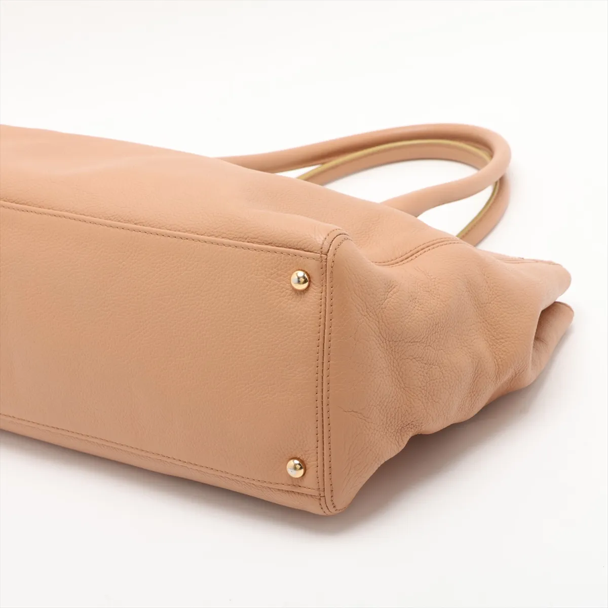Executive Leather 2-Way Tote Bag, Beige with Gold Hardware, 9256981, Series 9 — view 3