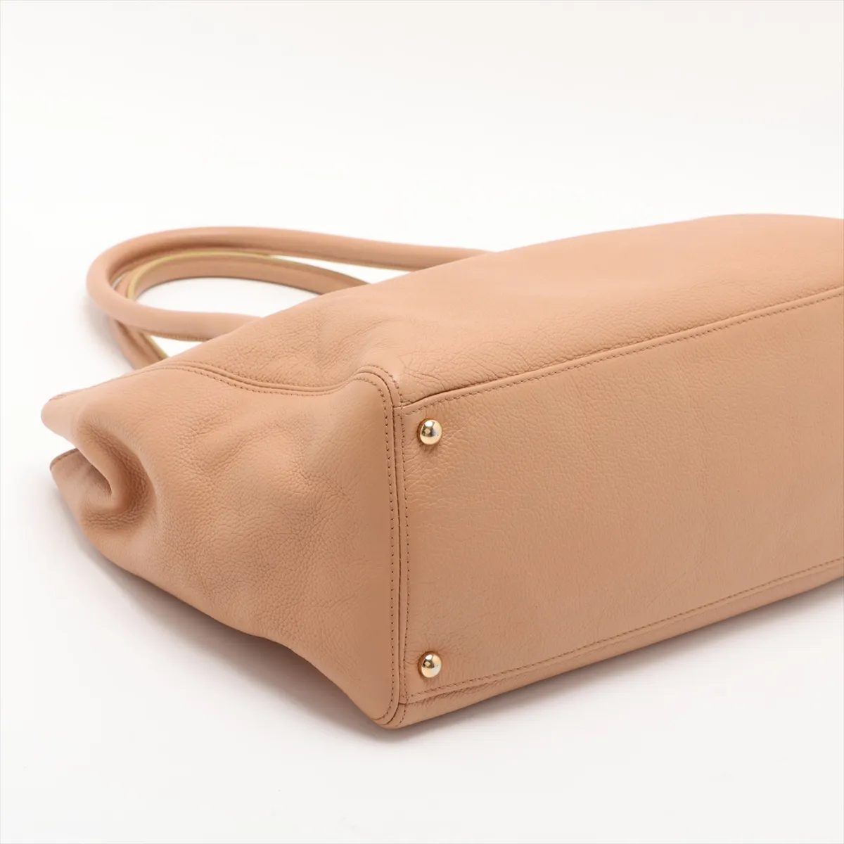Executive Leather 2-Way Tote Bag, Beige with Gold Hardware, 9256981, Series 9 — view 4