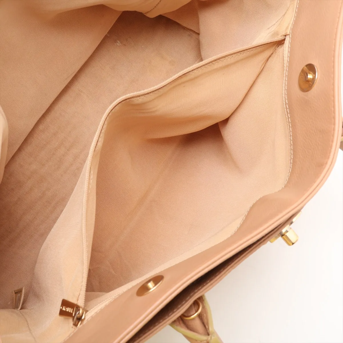 Executive Leather 2-Way Tote Bag, Beige with Gold Hardware, 9256981, Series 9 — view 10