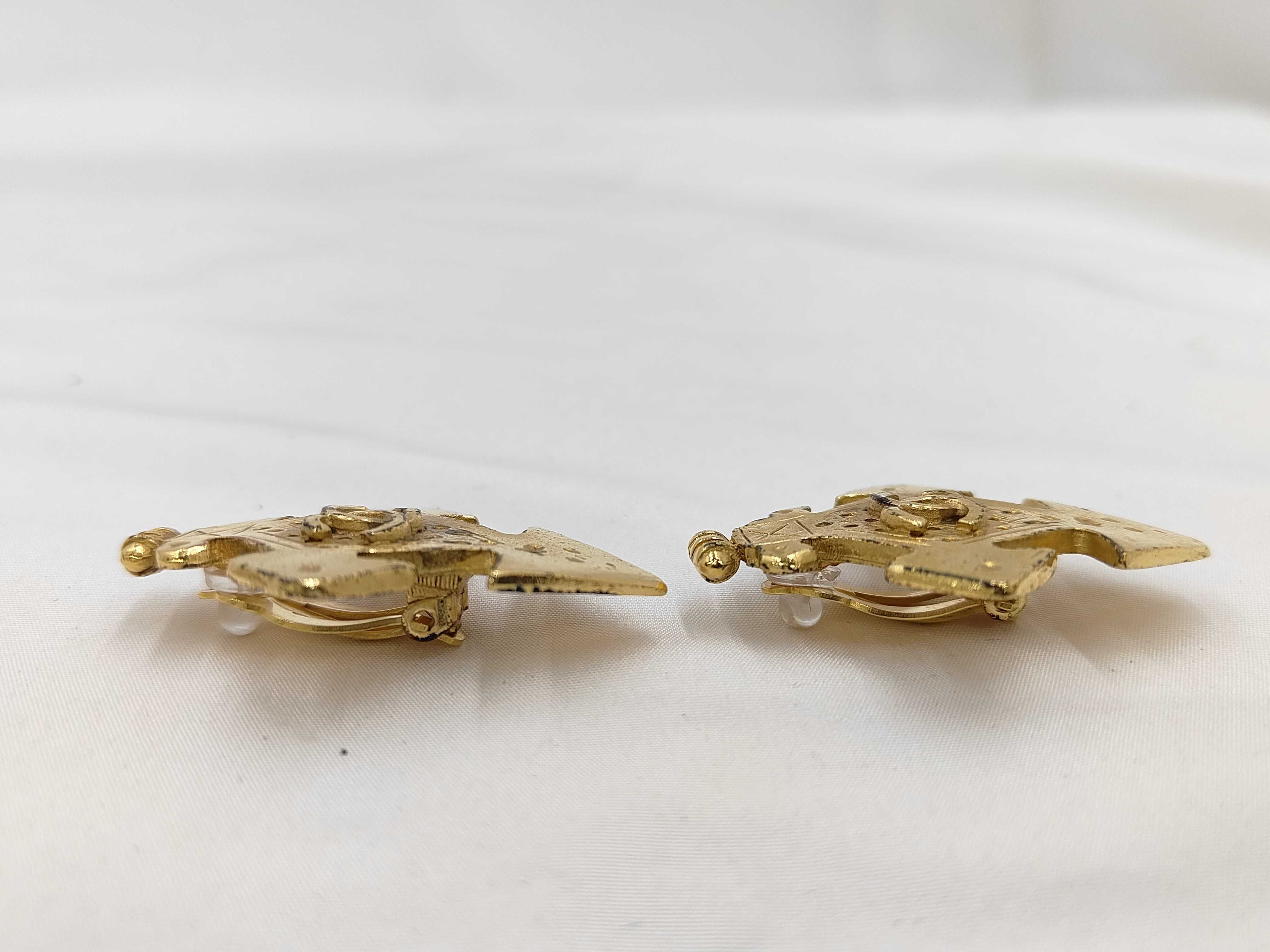 earrings gold cross metal material earrings — view 3
