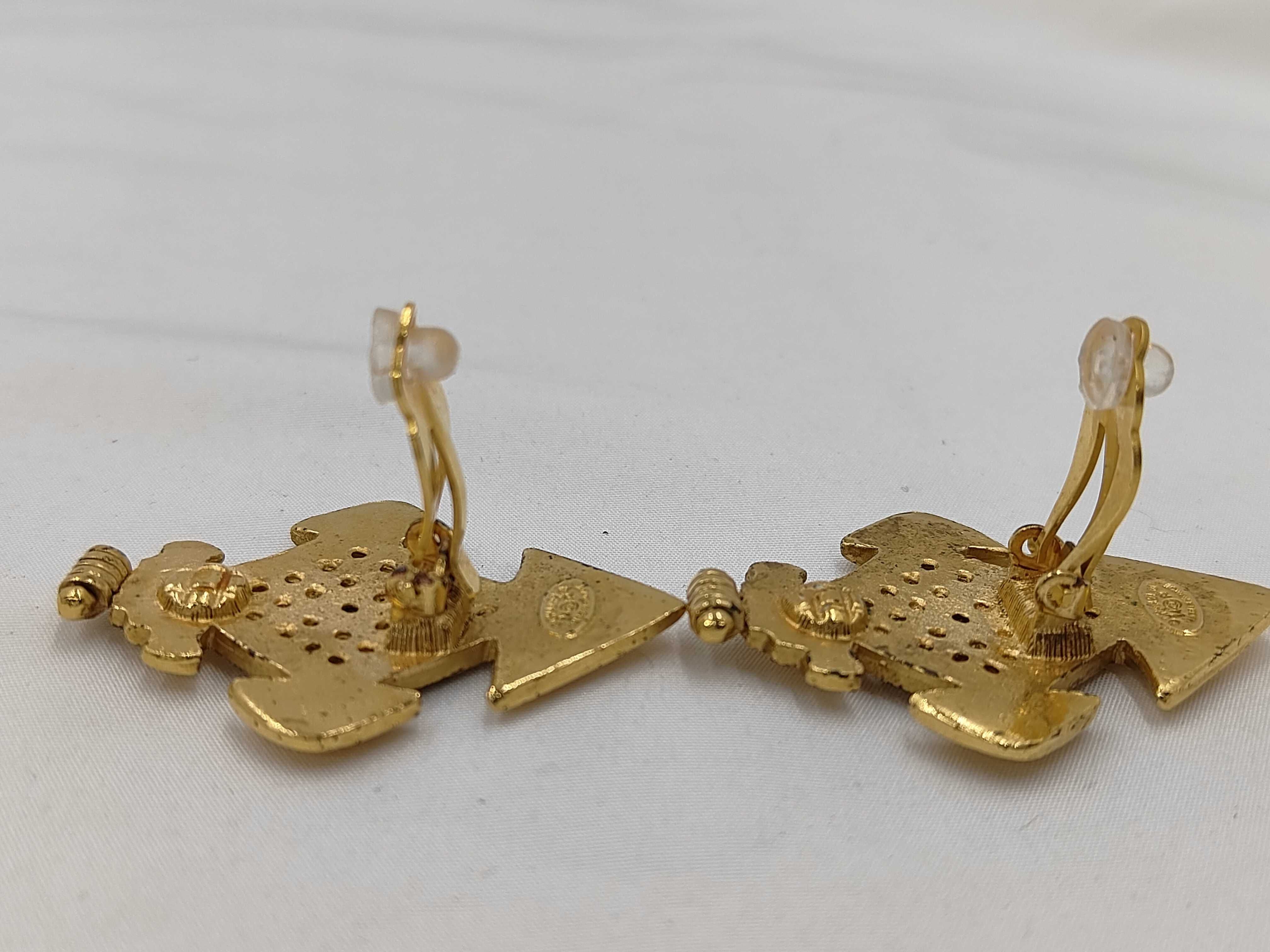 earrings gold cross metal material earrings — view 4