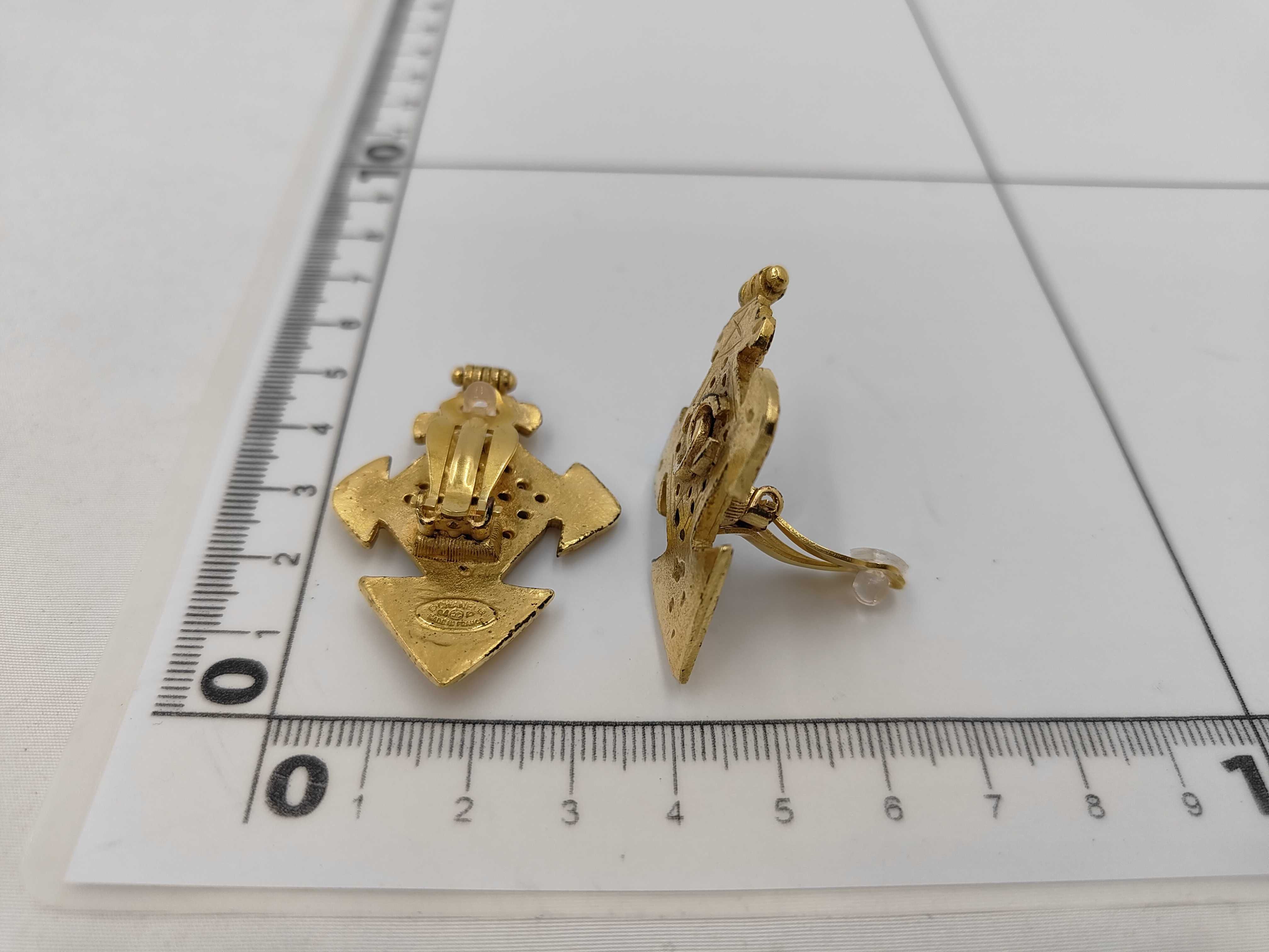 earrings gold cross metal material earrings — view 6