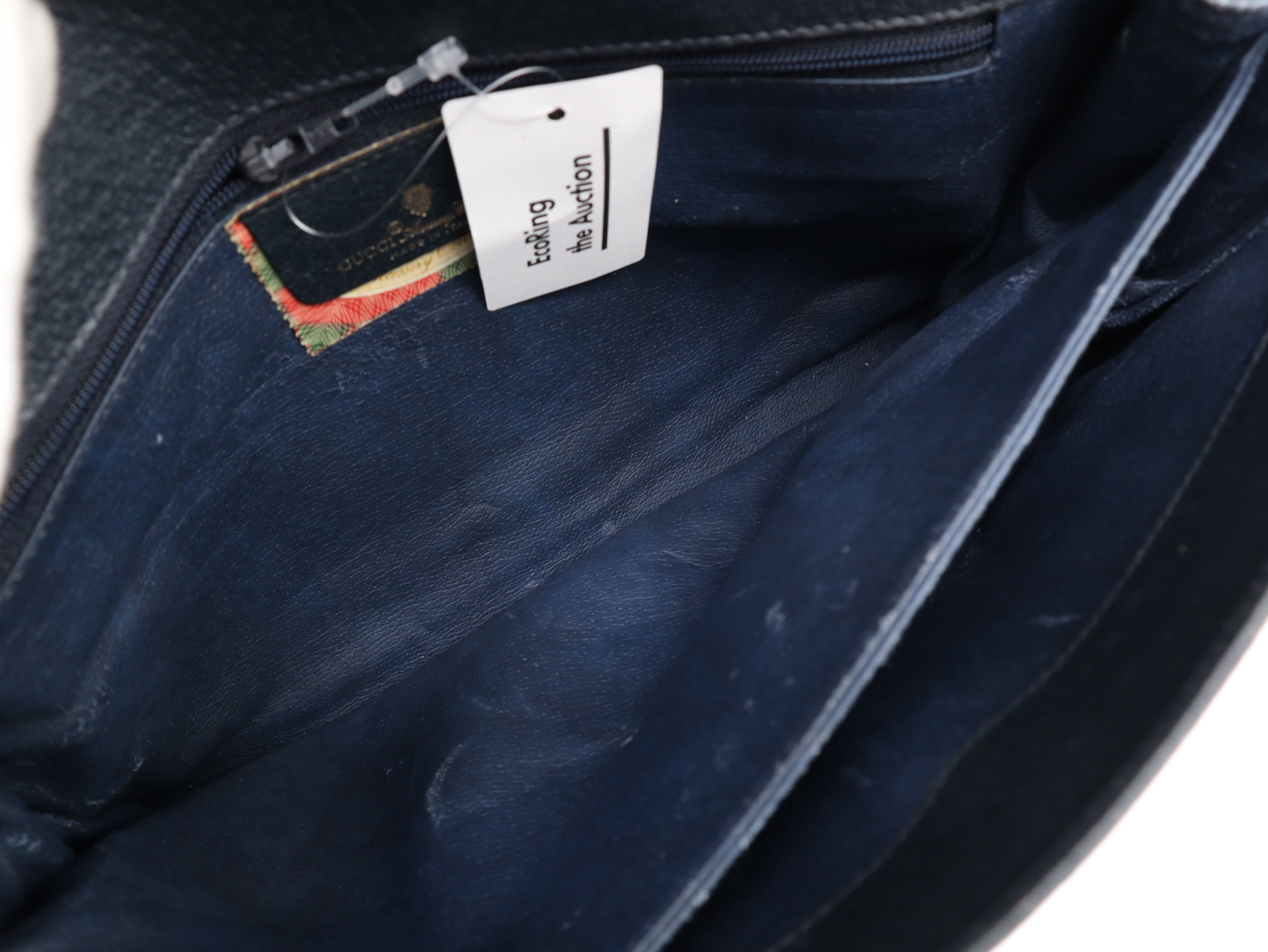116.02.067 GG Supreme Shoulder Bag, Leather, Navy — view 11