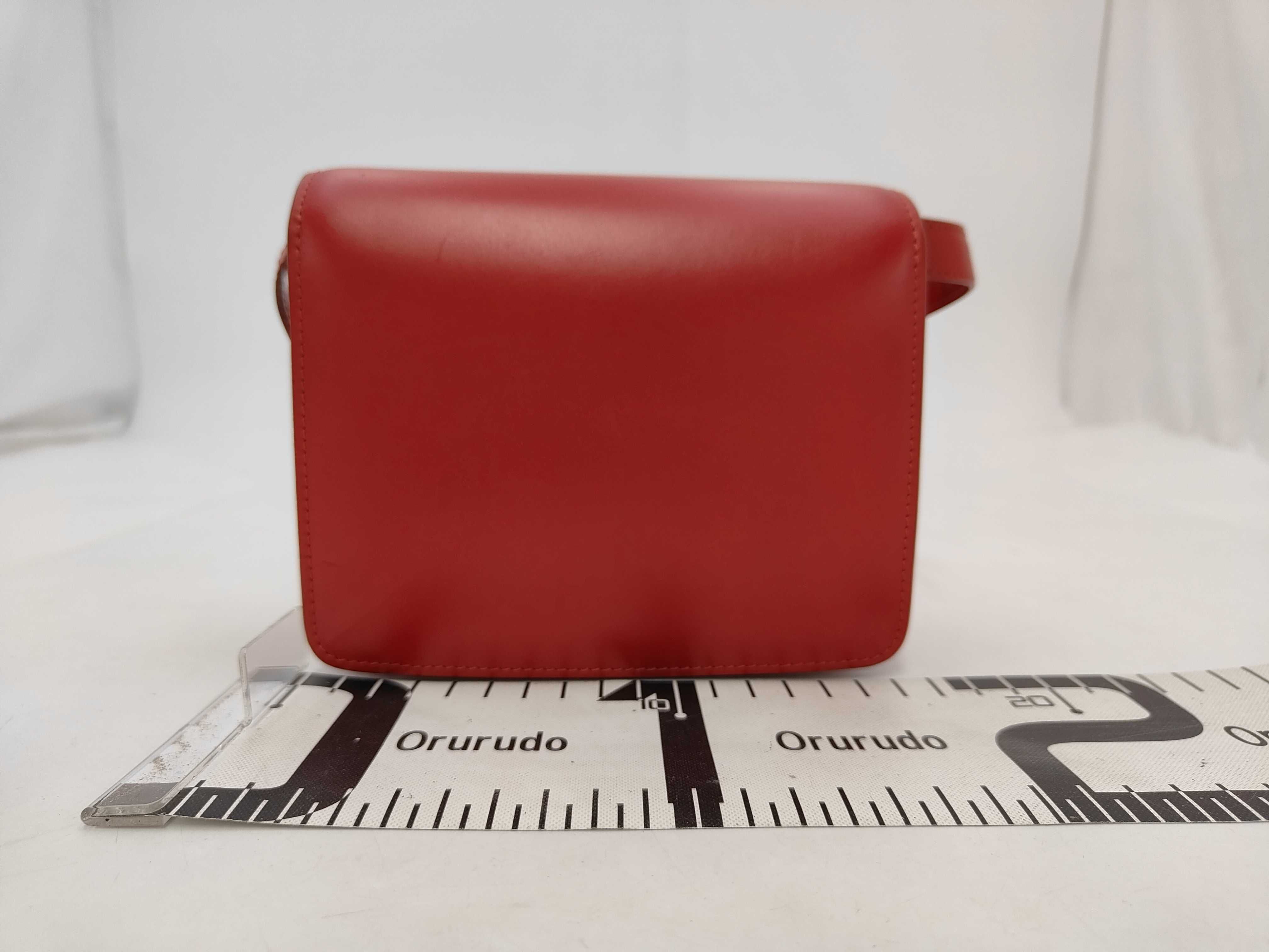 Classic Box Small Leather Shoulder Bag, Red — view 2