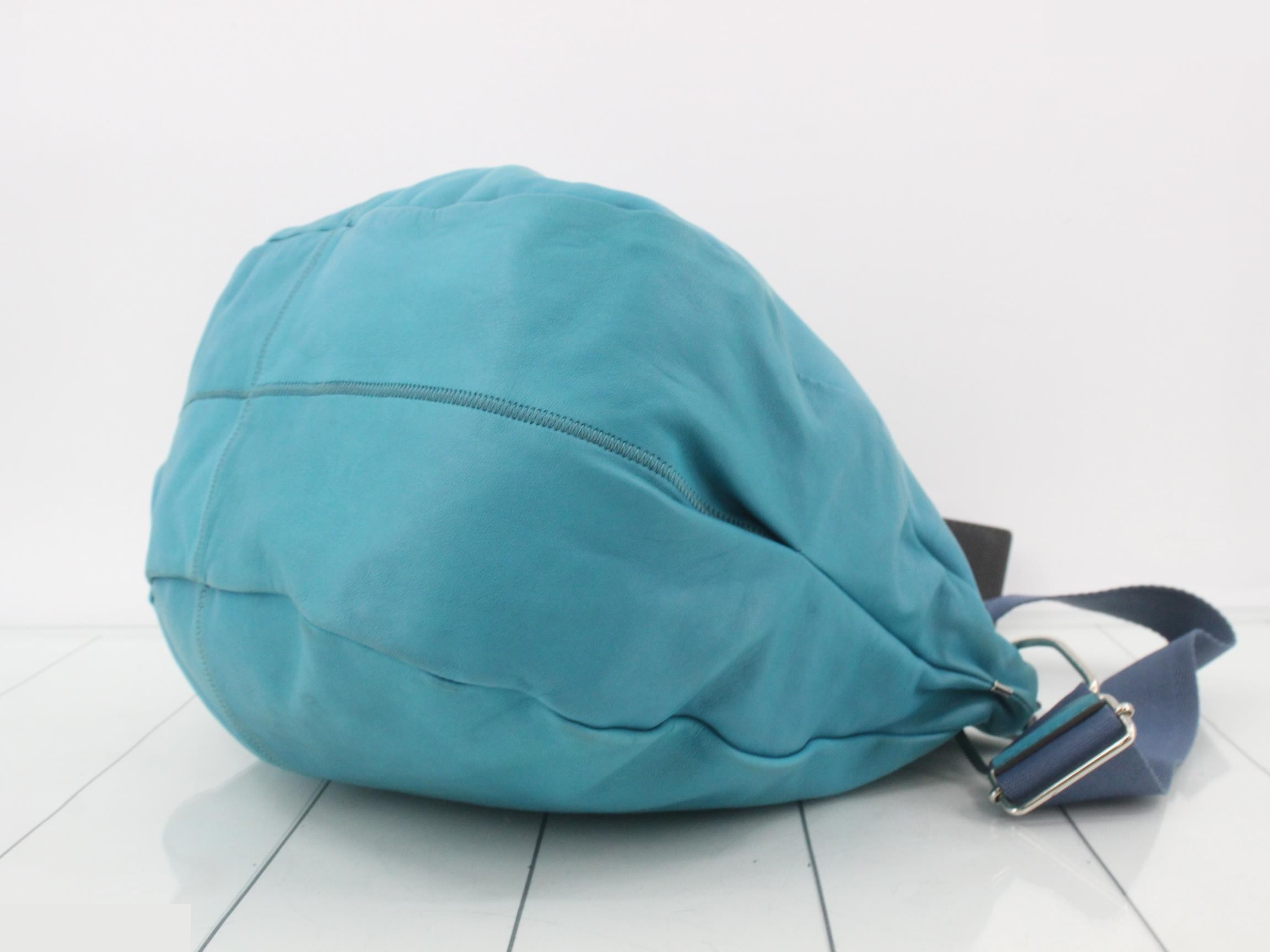 Leather turquoise shoulder bag — view 6