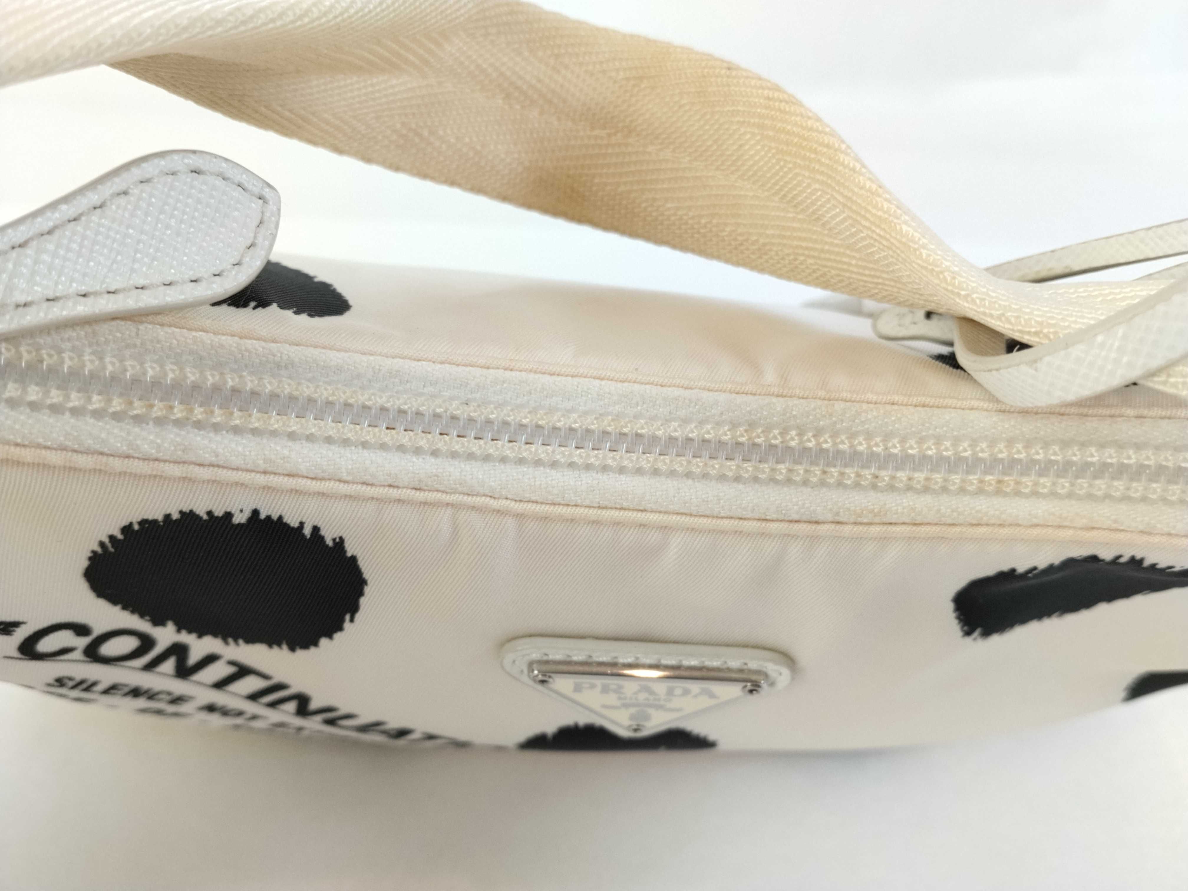 Nylon Prada Tessuto Nylon Handbag White 1NE515 Handbag — view 9