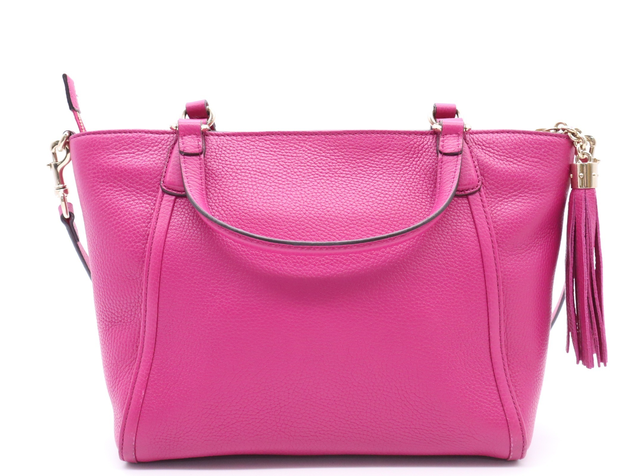 Soho 2-Way Shoulder Bag, Interlocking G, Fringe, Magenta — view 2