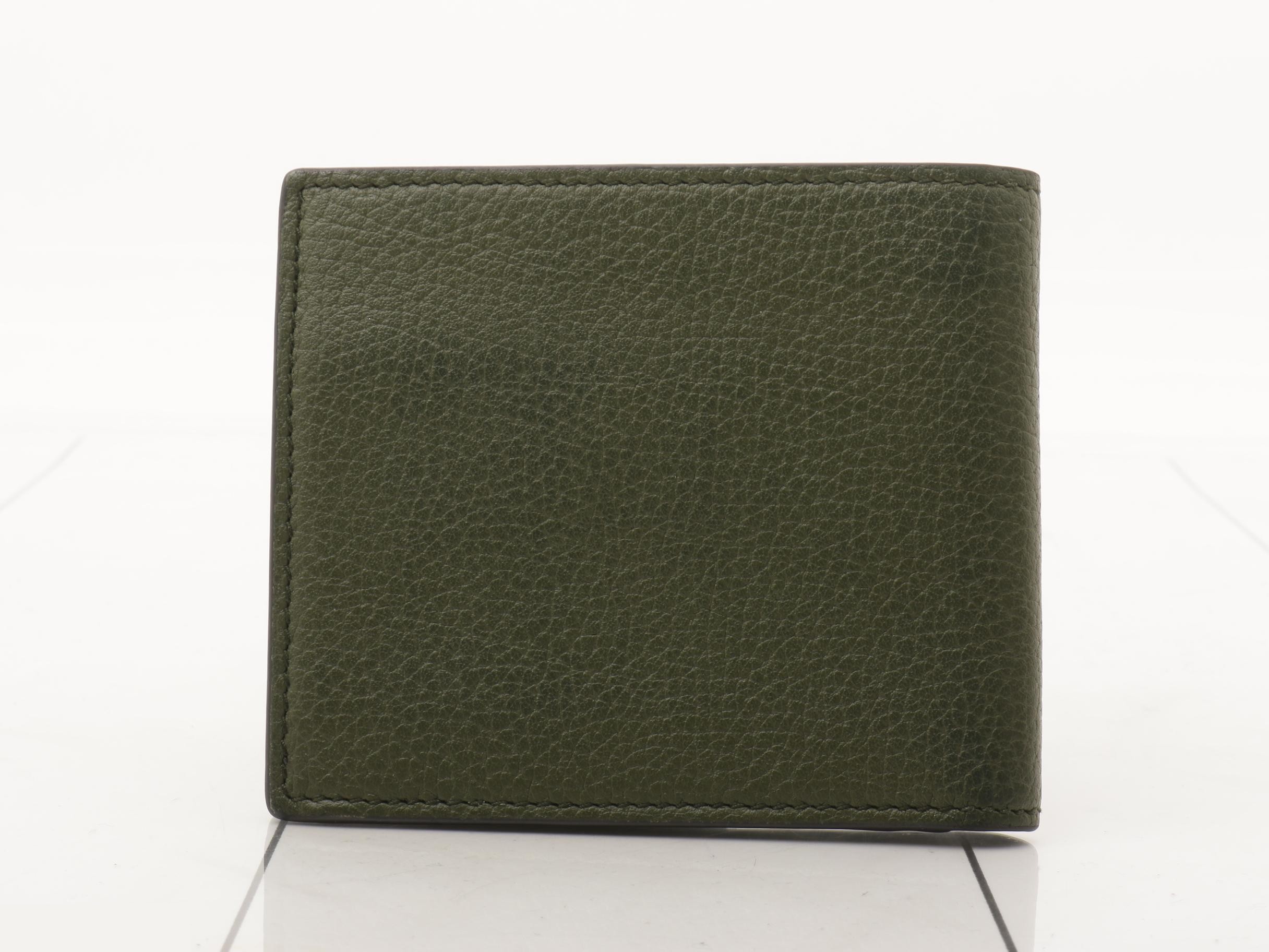 835098 Logo Bi-fold Wallet Leather Green — view 2