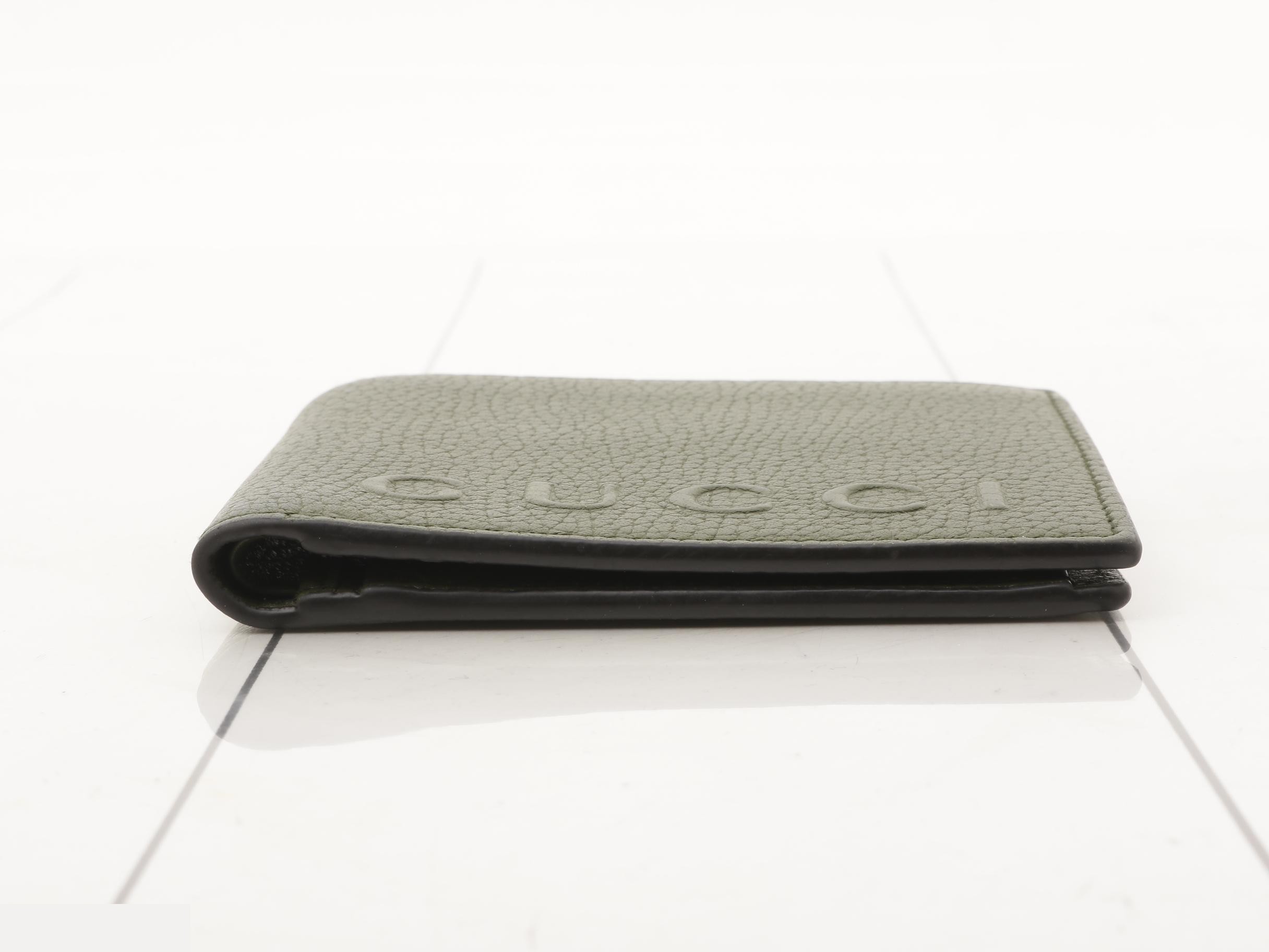 835098 Logo Bi-fold Wallet Leather Green — view 3