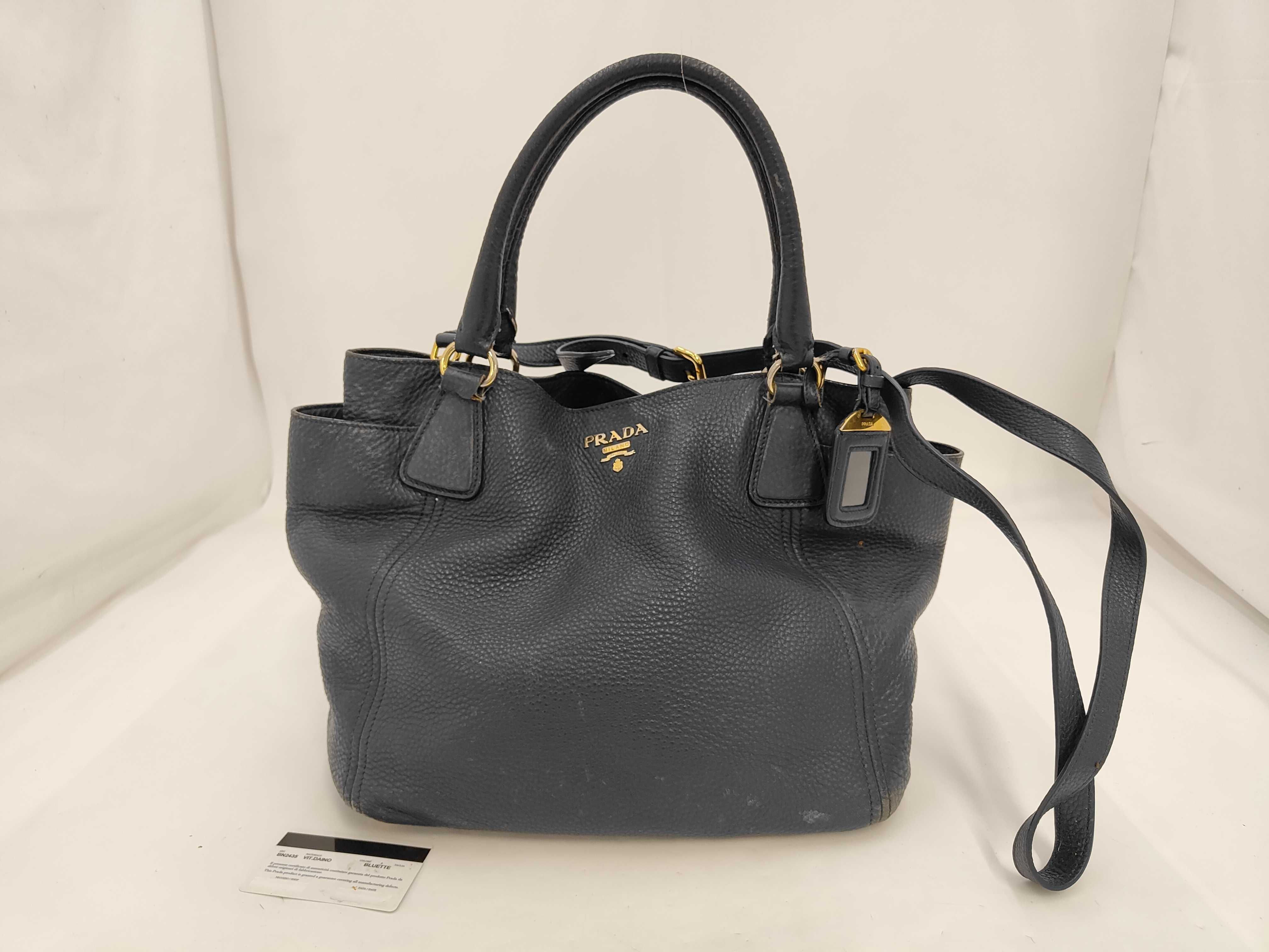 BAG LEATHER 2WAY SHOULDER NAVY BN2435 Handbag