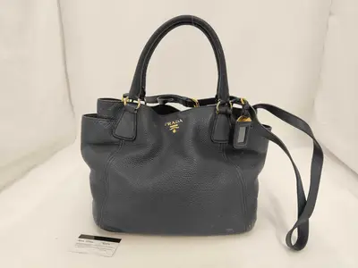BAG LEATHER 2WAY SHOULDER NAVY BN2435 Handbag