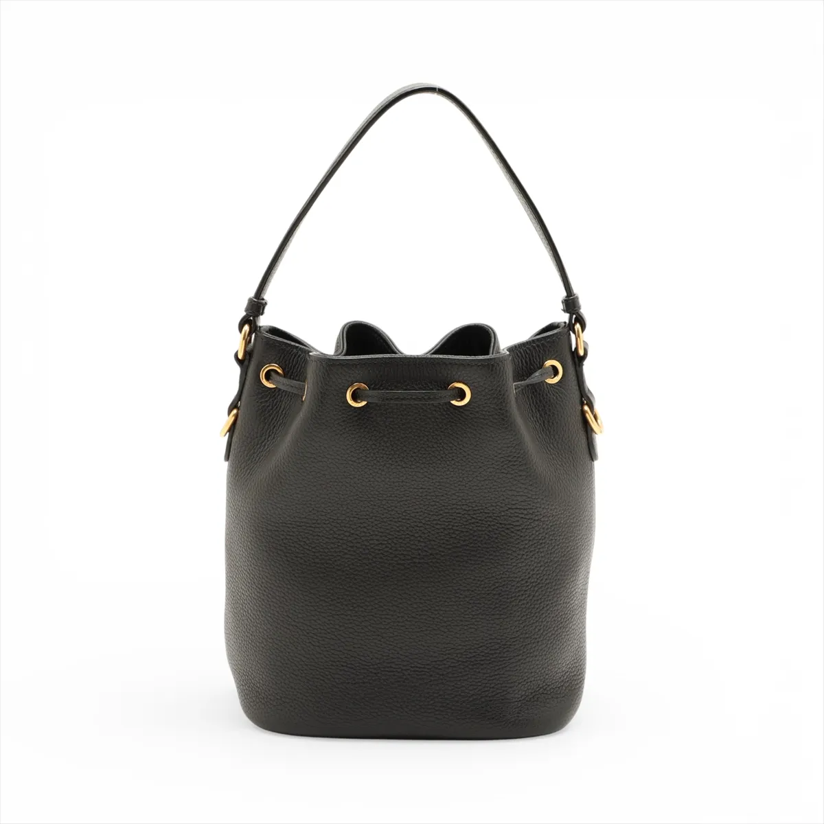 Vitello Phoenix Leather 2-Way Shoulder Bag, Black, 1BE072 — view 2