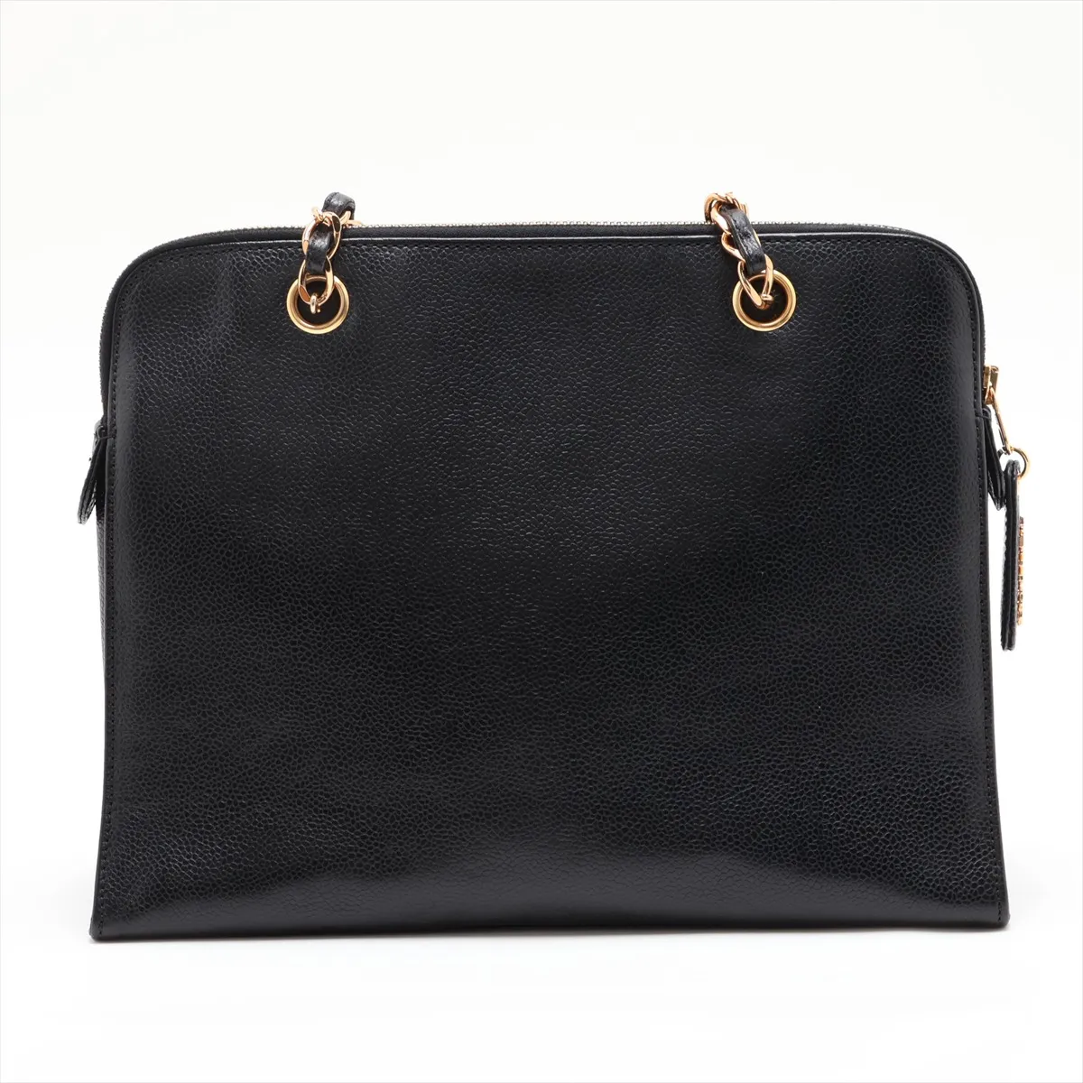 Coco Mark Caviar Skin Chain Shoulder Bag, Black with Gold Hardware, 5075827, Series 5 — view 2