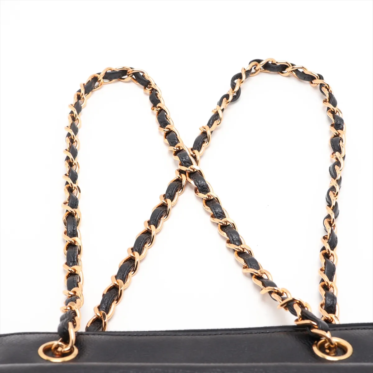 Coco Mark Caviar Skin Chain Shoulder Bag, Black with Gold Hardware, 5075827, Series 5 — view 6