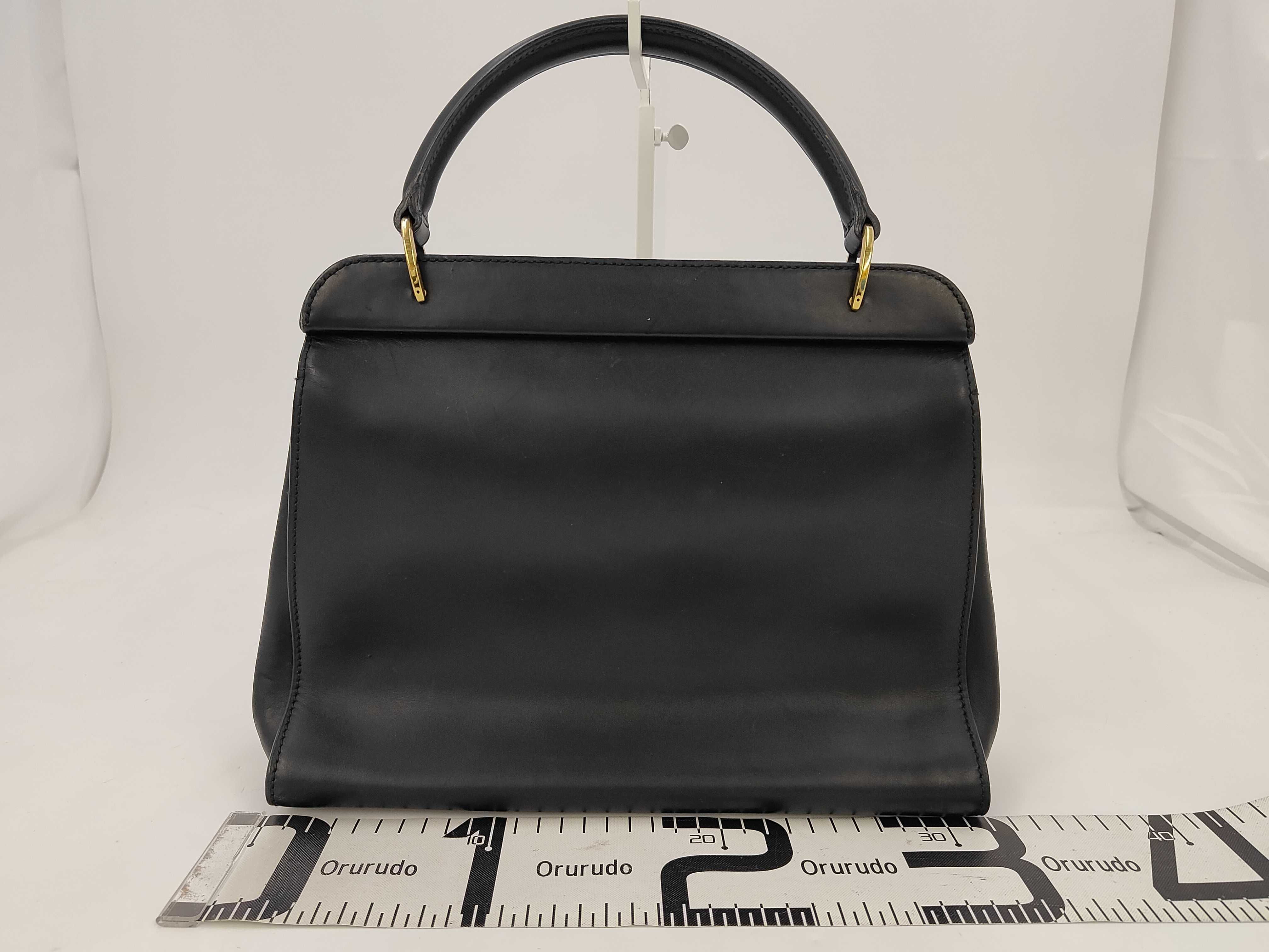 Leather Handbag, Black — view 2