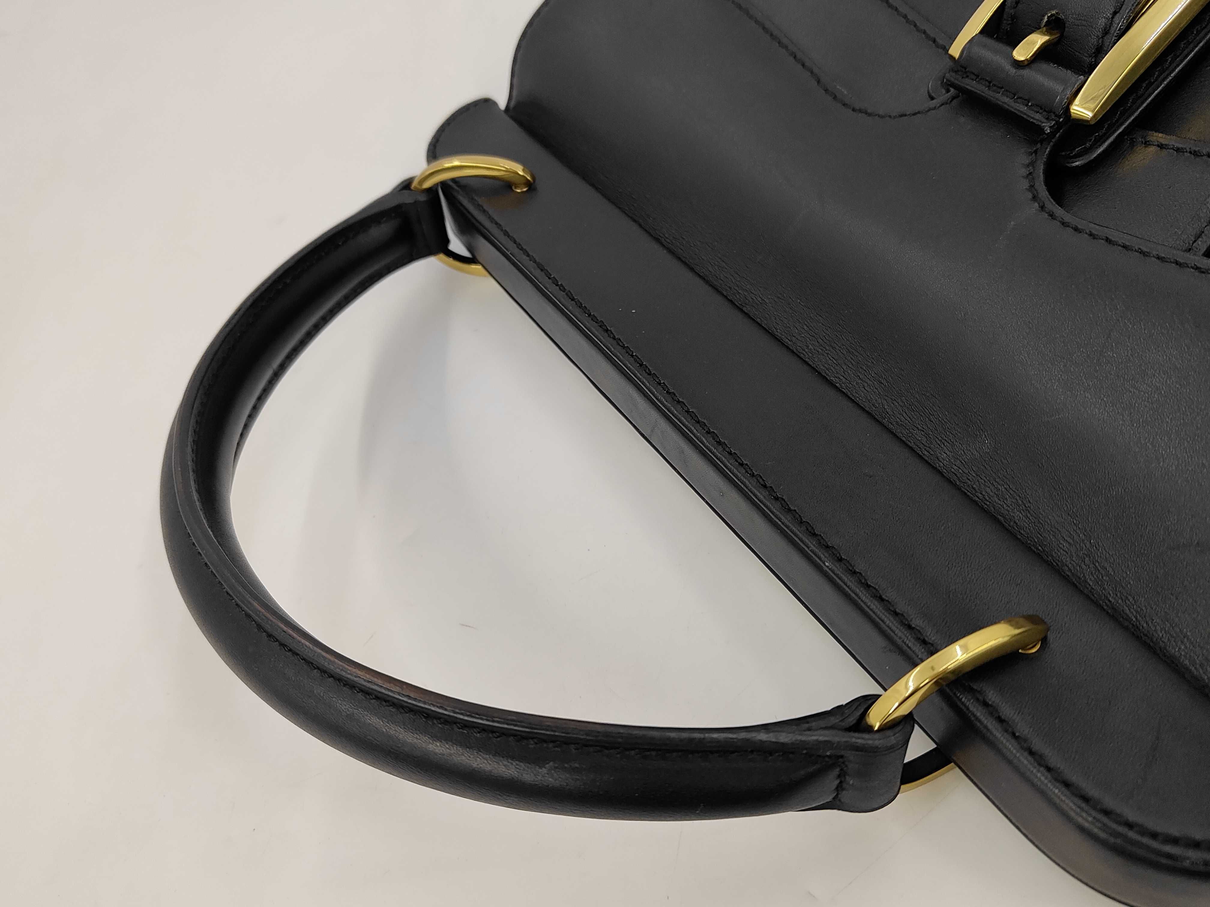Leather Handbag, Black — view 3