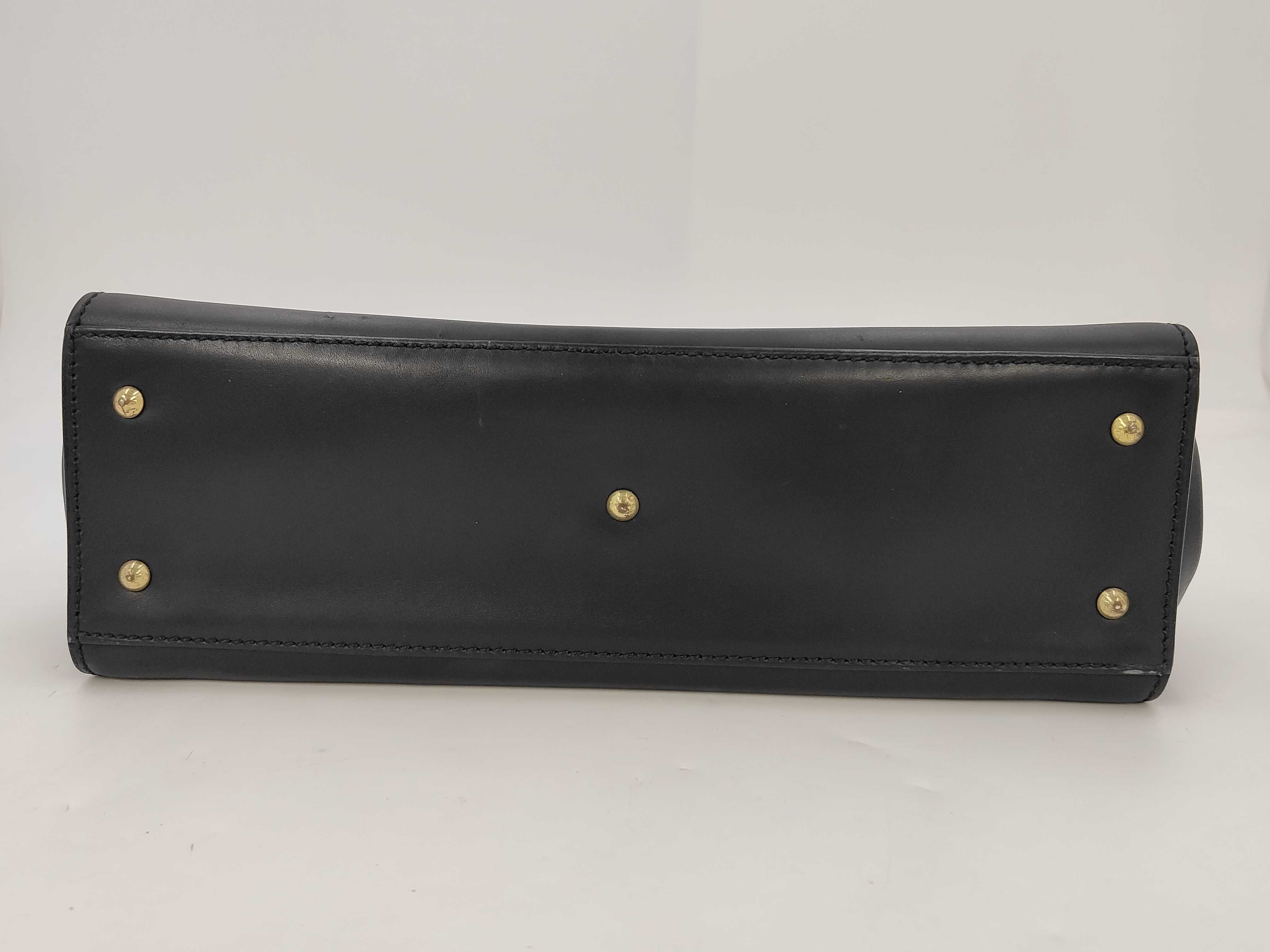 Leather Handbag, Black — view 7