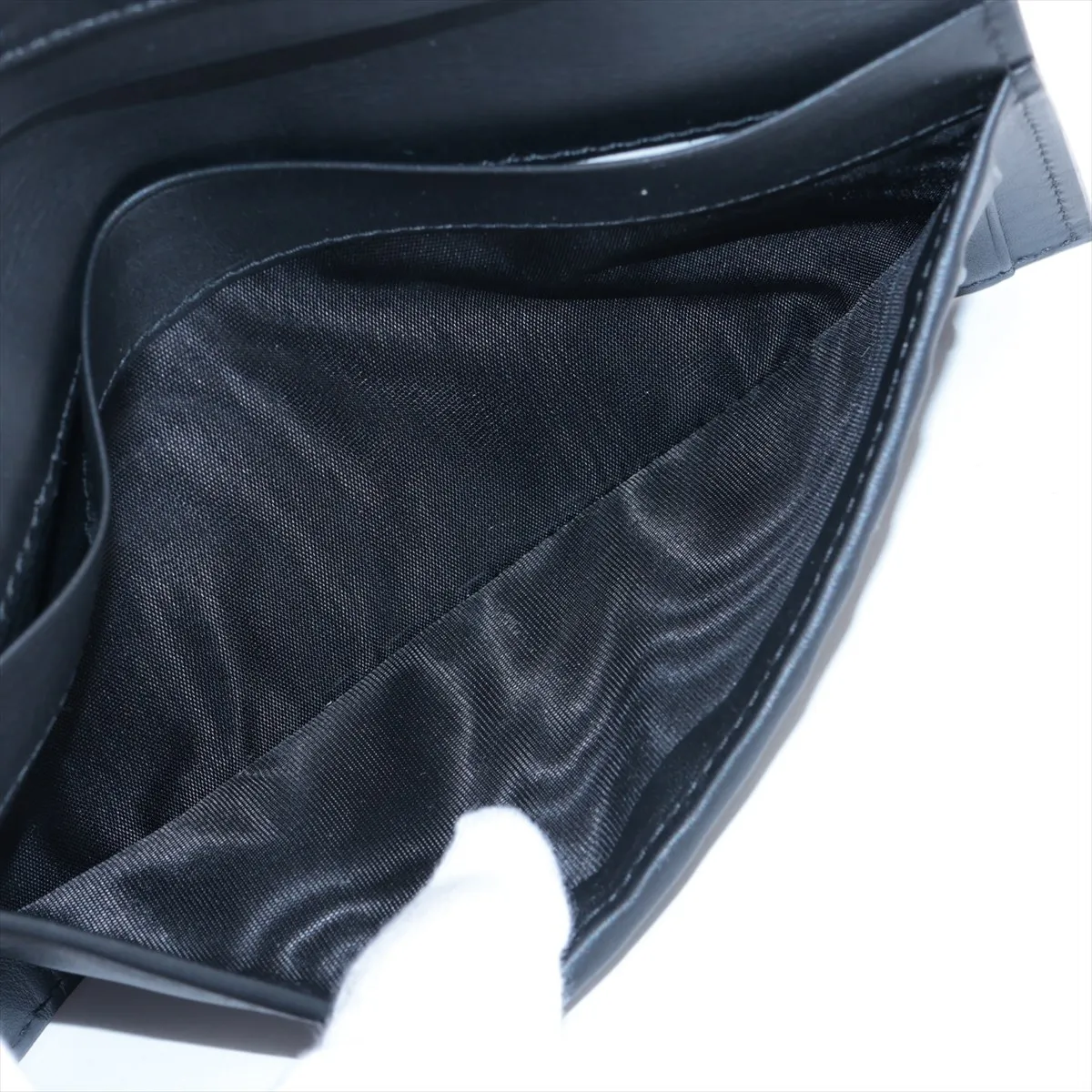 Intrecciato Leather Long Wallet, Black — view 4