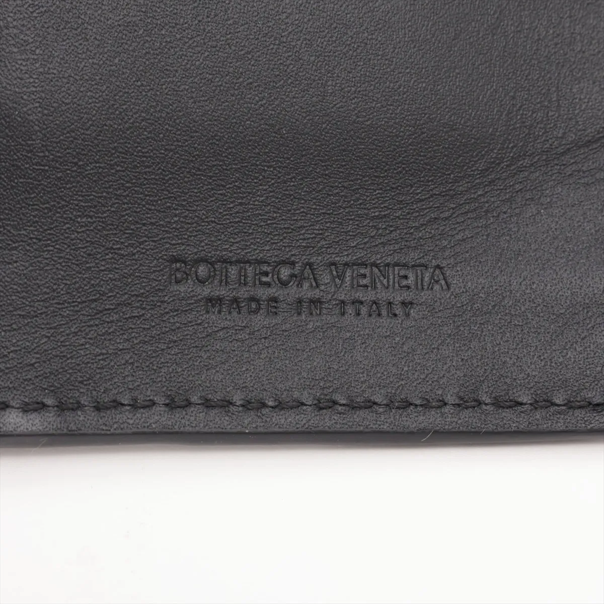 Intrecciato Leather Long Wallet, Black — view 8