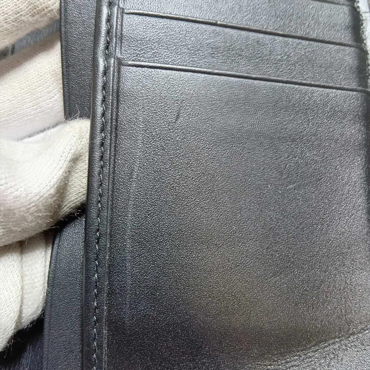 Intrecciato Leather Long Wallet, Black — view 9