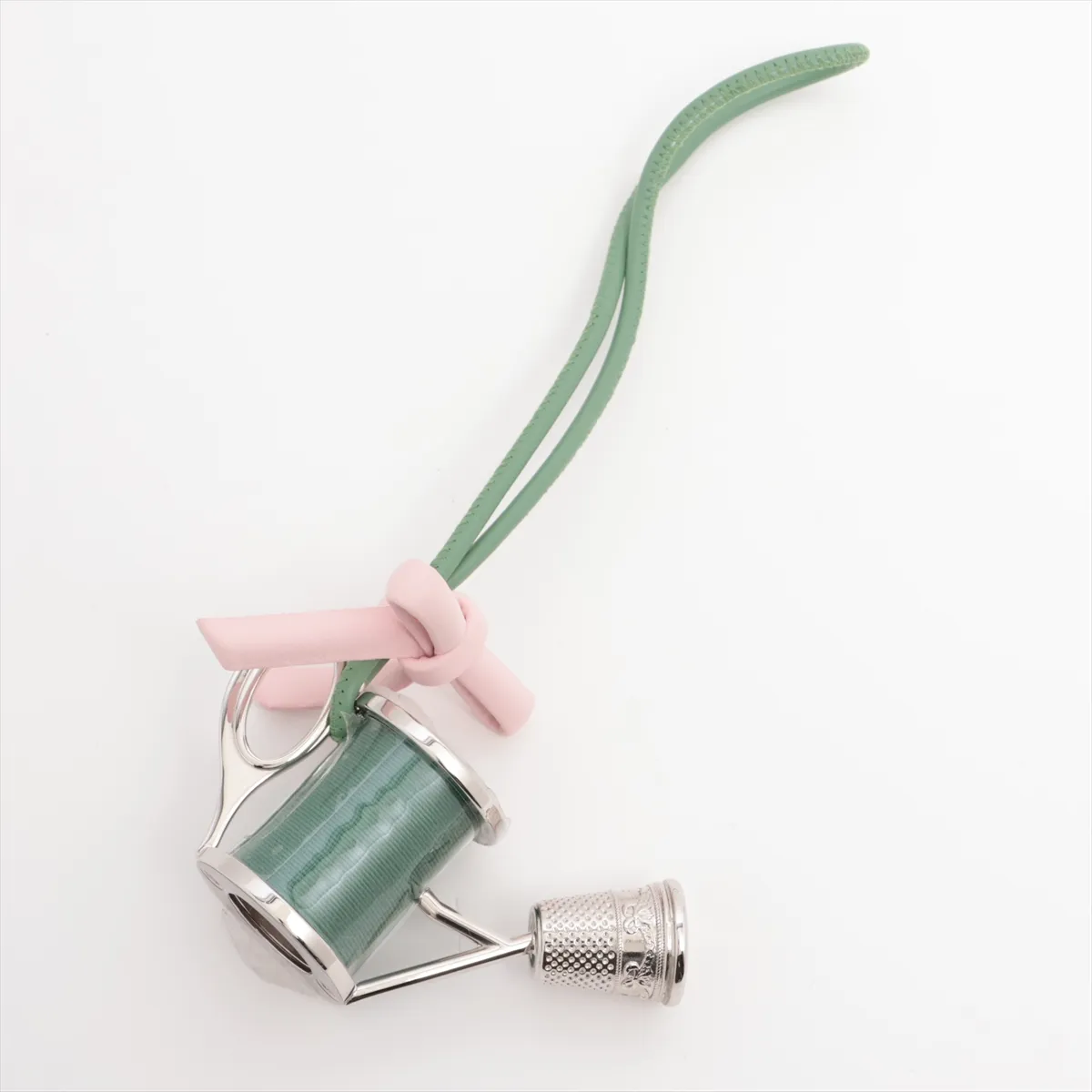 charm, metal x leather, green, — view 2