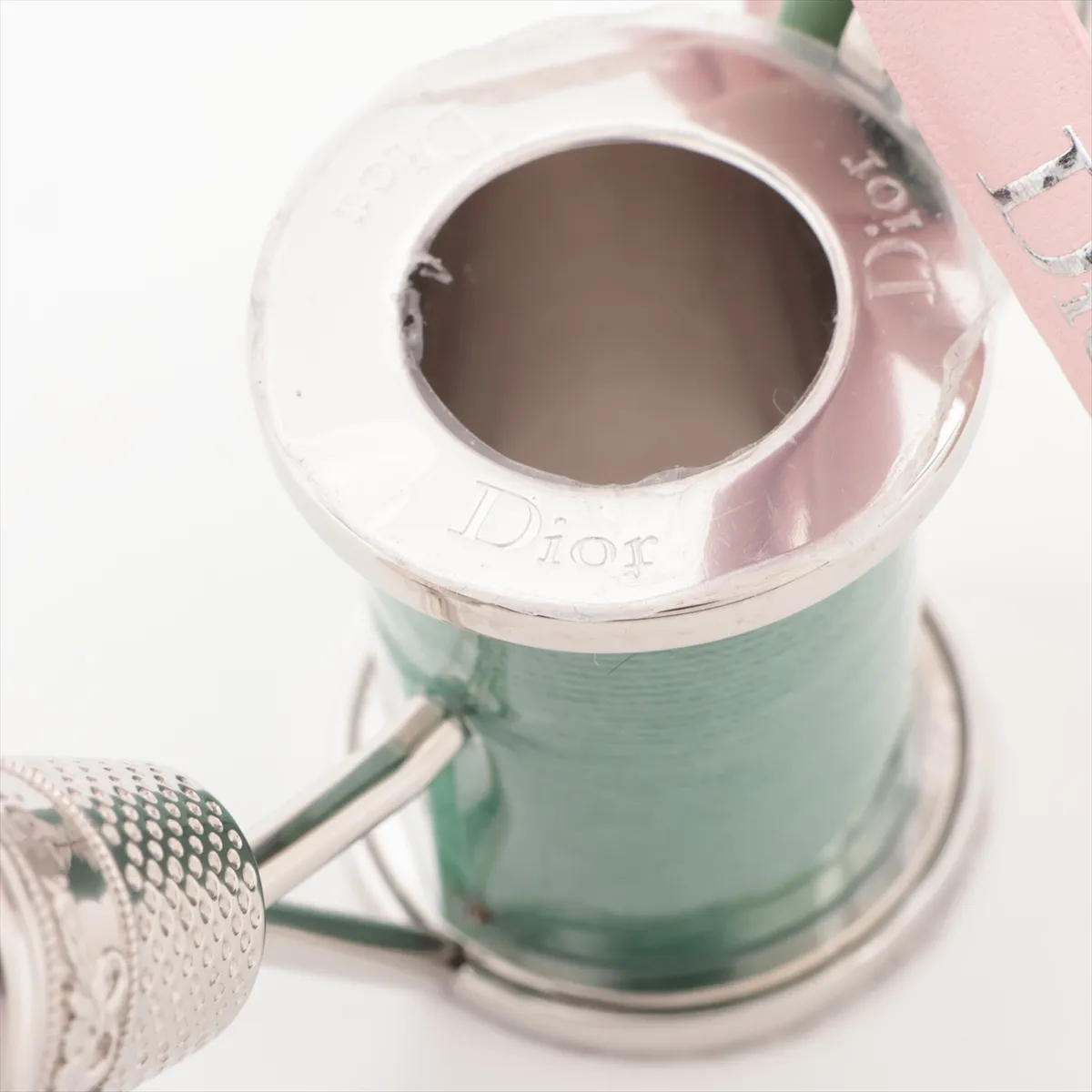 charm, metal x leather, green, — view 3