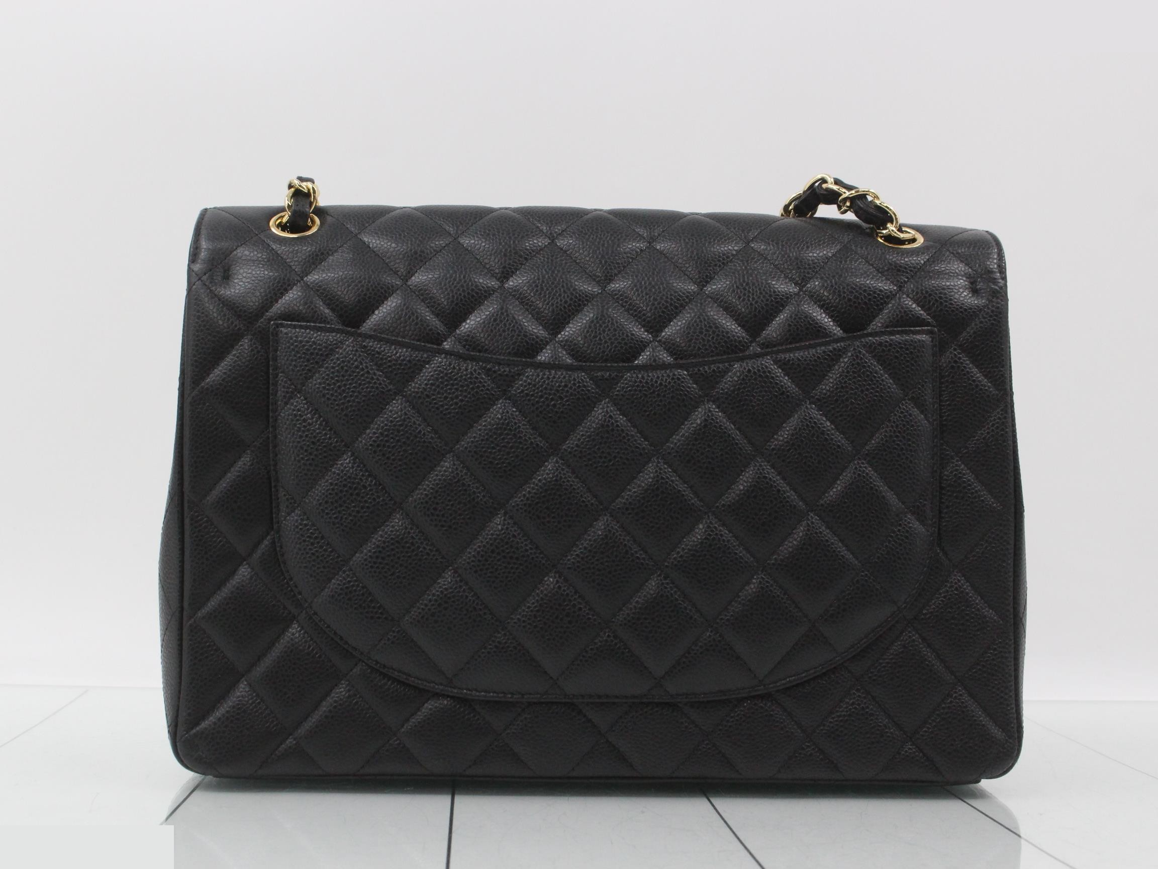 Large Matelassé 34, Caviar Skin, Double Flap, Double Chain Shoulder Bag — view 2