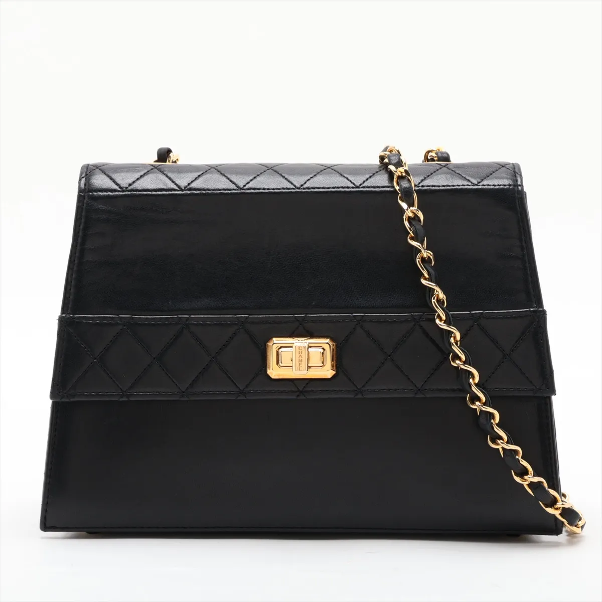 Matelassé Lambskin Single Flap Single Chain Bag, Black with Gold Hardware, Item No. 1604754 (Serial Number 1)