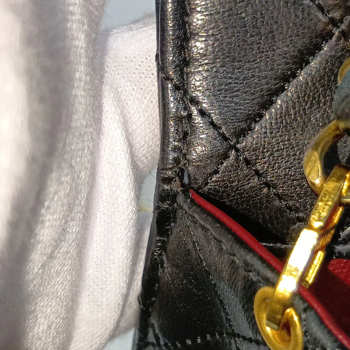 Matelassé Lambskin Single Flap Single Chain Bag, Black with Gold Hardware, Item No. 1604754 (Serial Number 1) — view 11