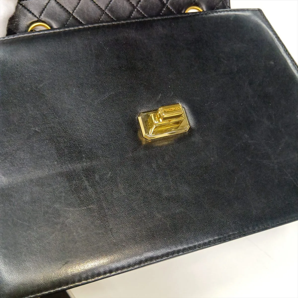 Matelassé Lambskin Single Flap Single Chain Bag, Black with Gold Hardware, Item No. 1604754 (Serial Number 1) — view 13