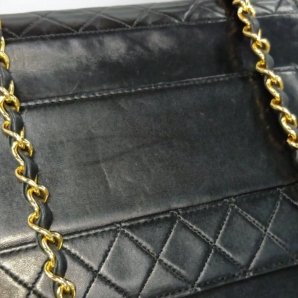 Matelassé Lambskin Single Flap Single Chain Bag, Black with Gold Hardware, Item No. 1604754 (Serial Number 1) — view 14