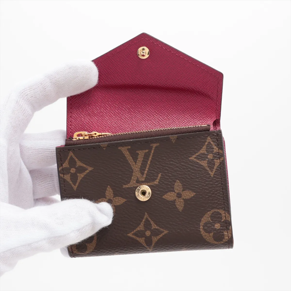 Monogram Portefeuil Zoe M62932 TS3108 Fuchsia Compact Wallet — view 3
