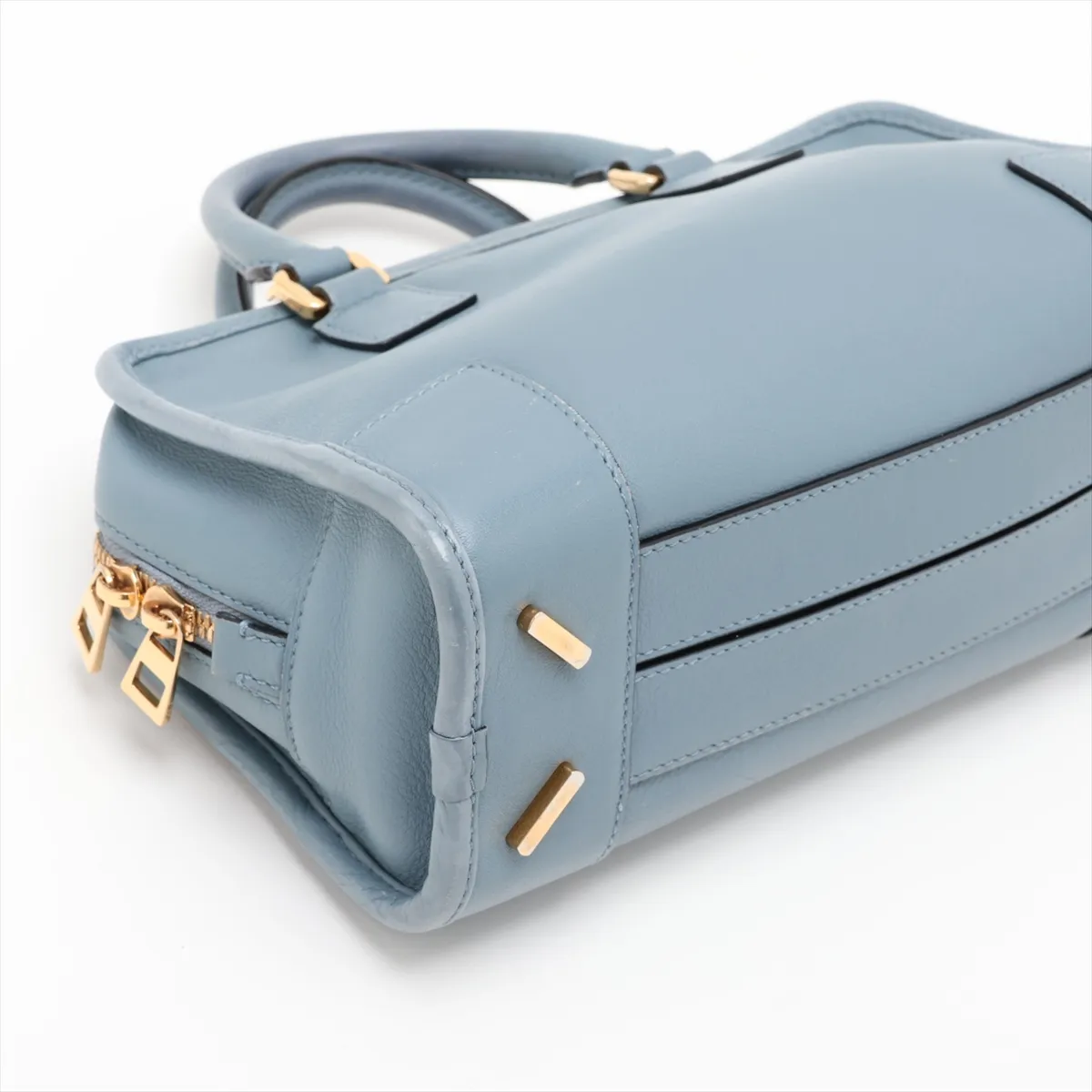 Amazona 23 Leather 2-Way Handbag, Blue — view 4