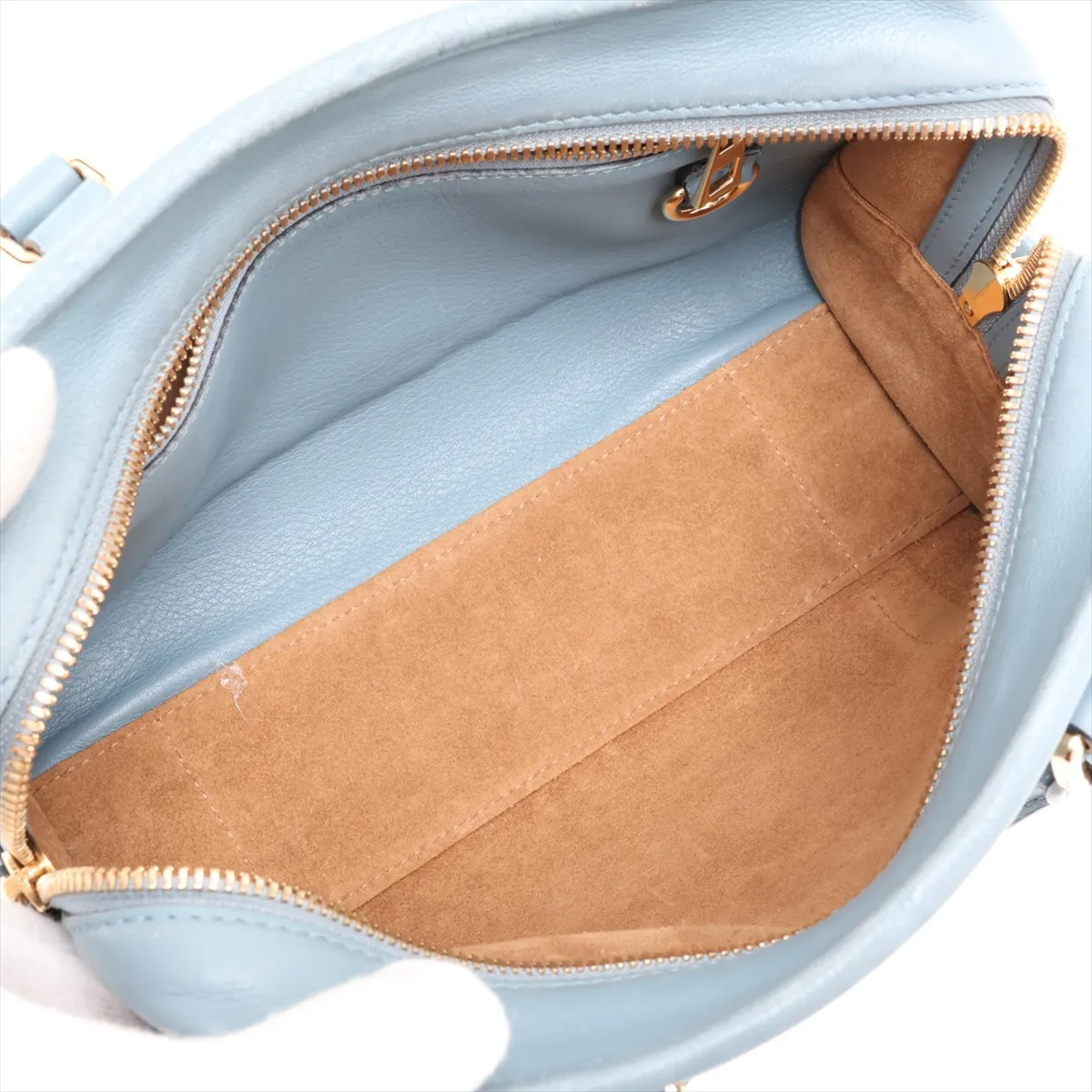 Amazona 23 Leather 2-Way Handbag, Blue — view 8