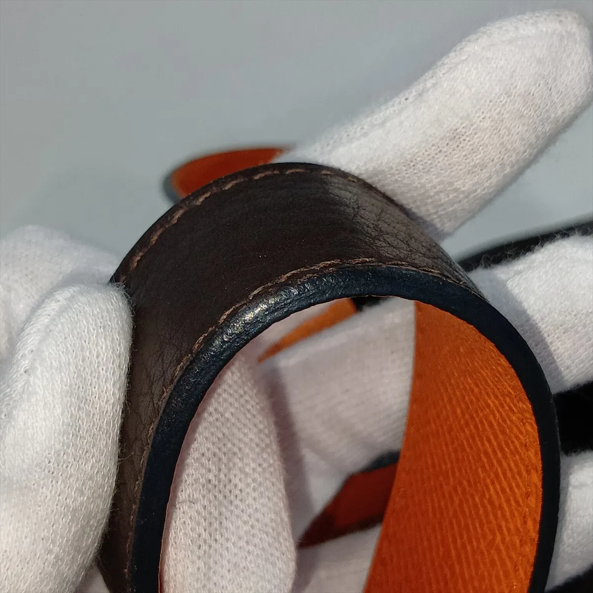 Hermès Picotin 22 MM Eclat Taurillon Clemence Chocolate x Orange Silver Hardware — view 9