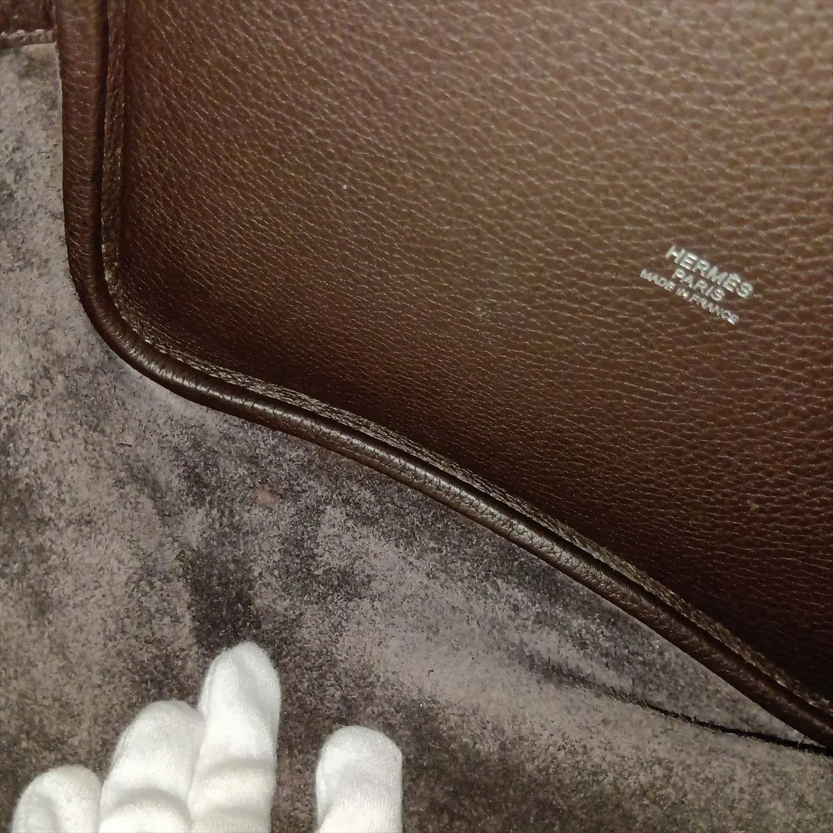 Hermès Picotin 22 MM Eclat Taurillon Clemence Chocolate x Orange Silver Hardware — view 10