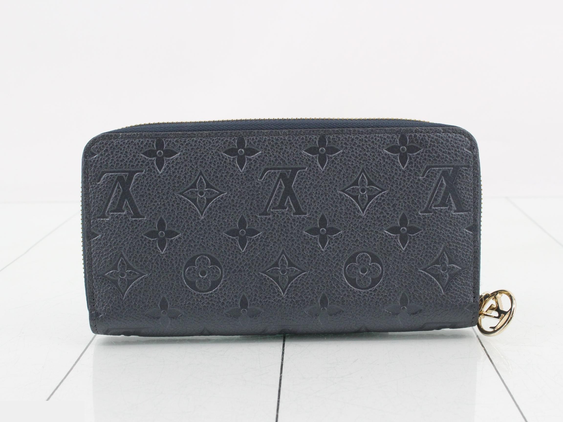 Zippy Wallet, Metallic Blue, Monogram — view 2