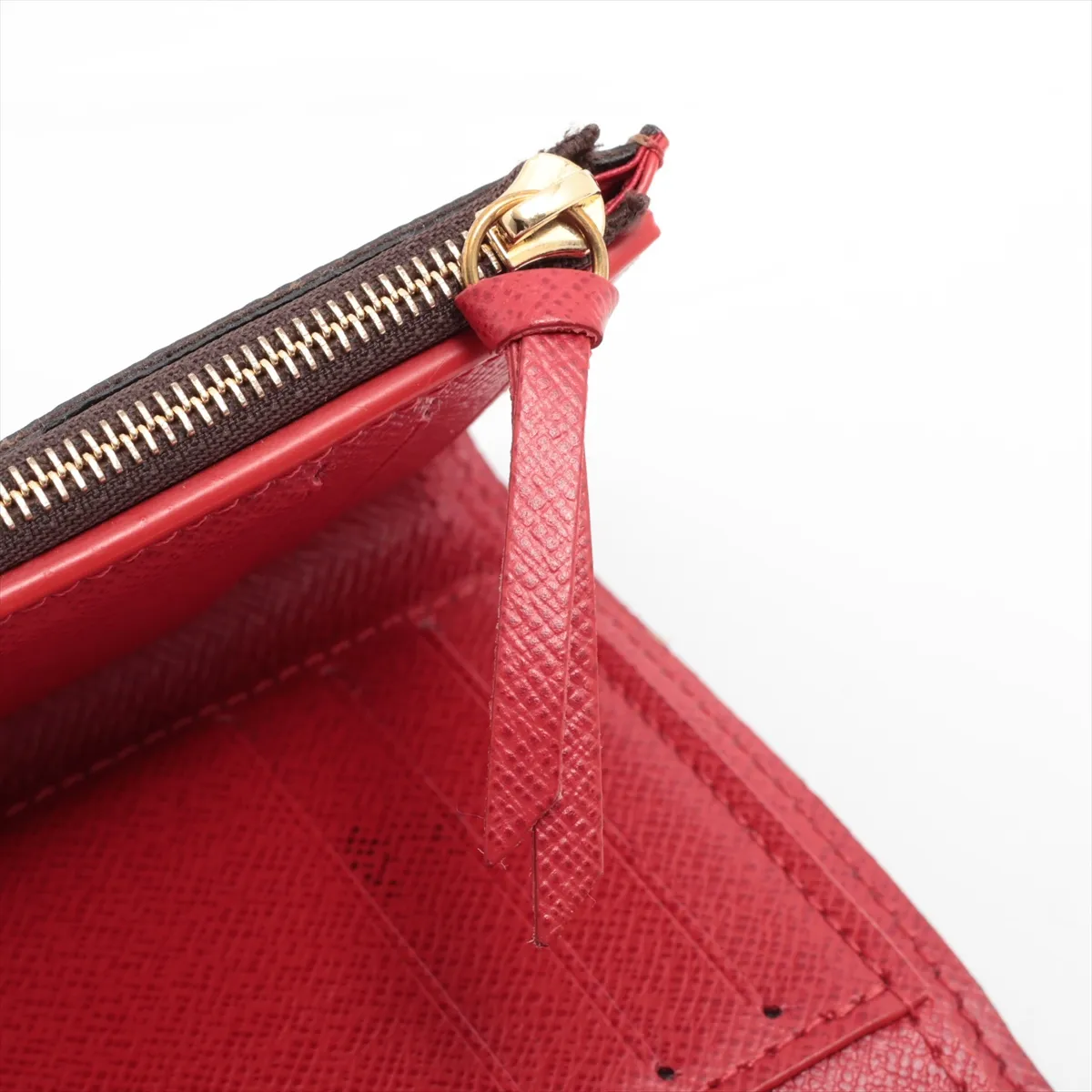 Damier Portefeuille Victorine N41659 Brown x Red Compact Wallet RFID Reactive — view 8