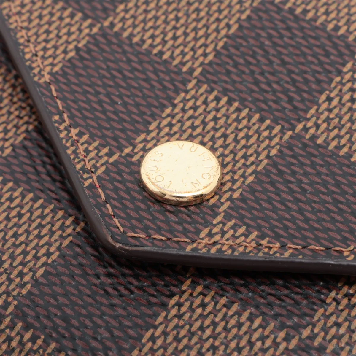Damier Portefeuille Victorine N41659 Brown x Red Compact Wallet RFID Reactive — view 9