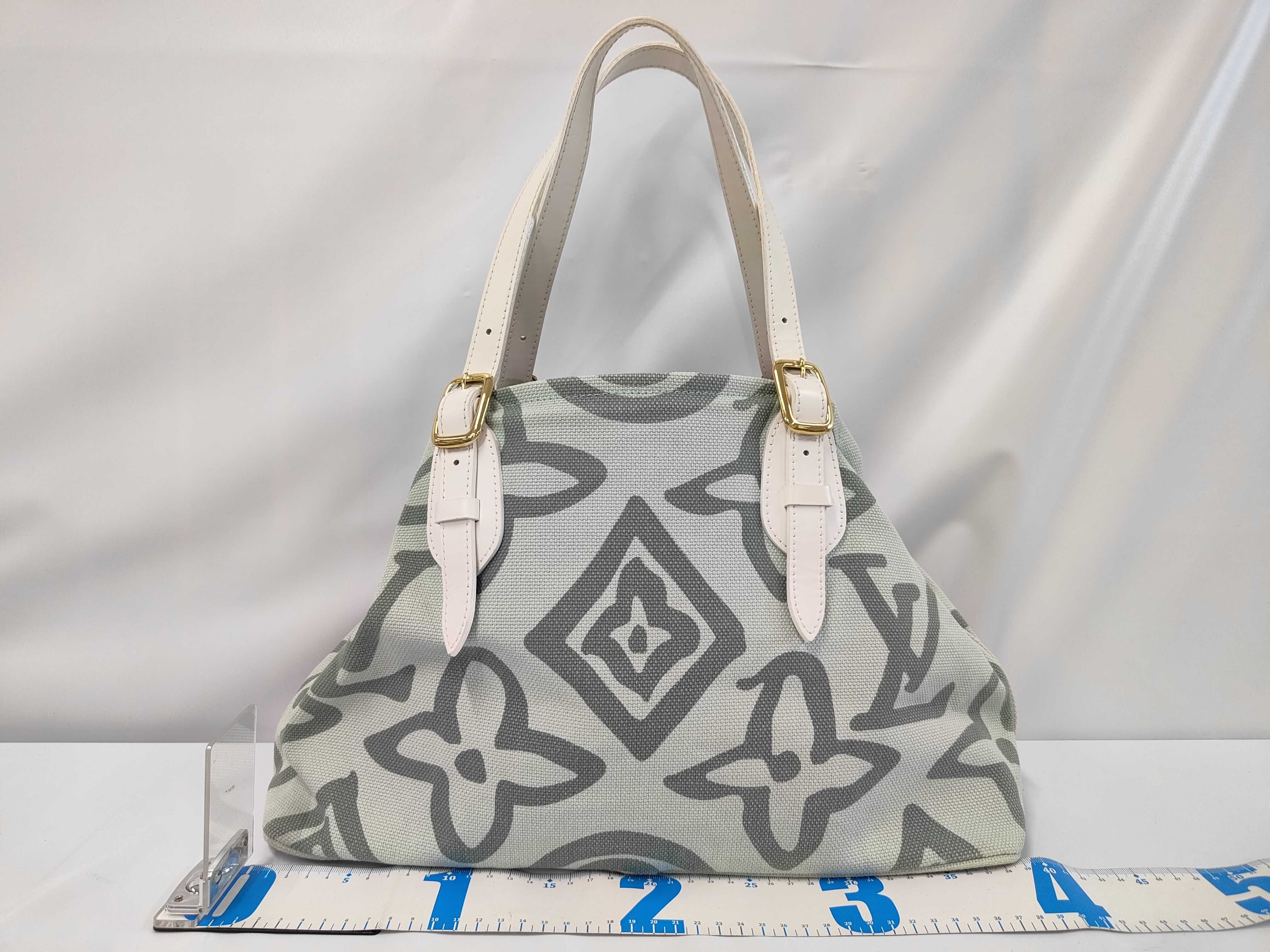 Monogram Canvas x Leather Taïcienne Light Green Tote Bag — view 2