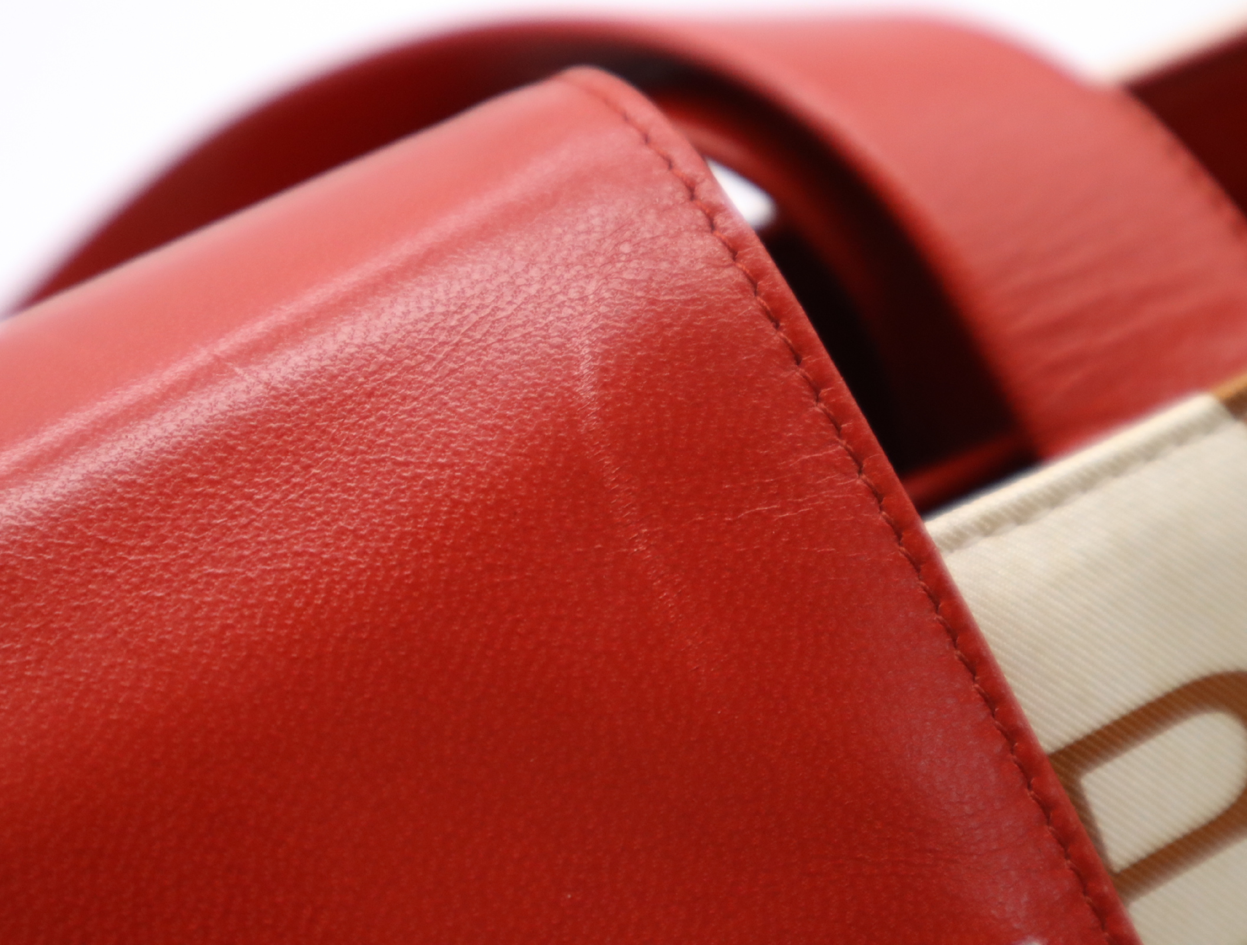 Cotton Logo Mania Handbag, Red/Ivory, with Dust Bag — view 13